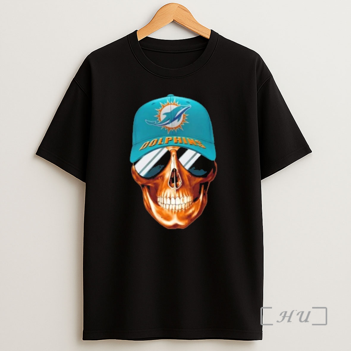 Officials Skull Wearing A Cap And Smile Miami Dolphins Fans Shirt Sweatshirt Tee