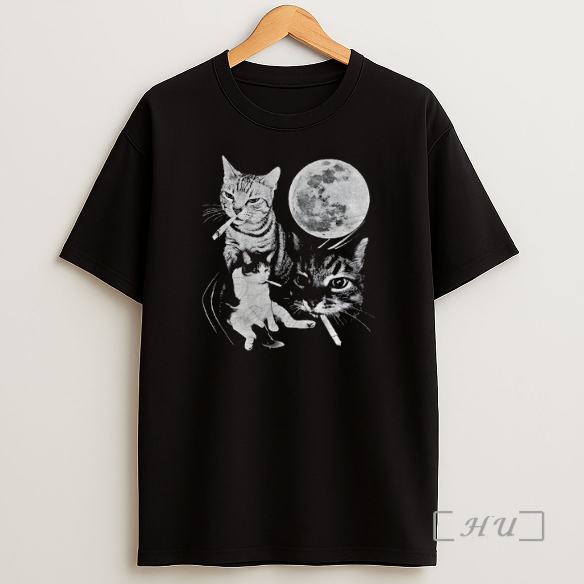 Officials Smoking Cigarettes Cats Full Moon Vintage Premium Shirt Sweatshirt Tee
