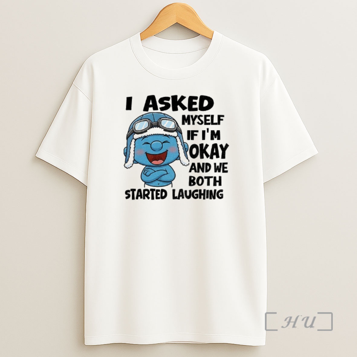 Officials Smurf I Asked Myself If Im Okay And We Both Started Laughing Shirt Sweatshirt Tee