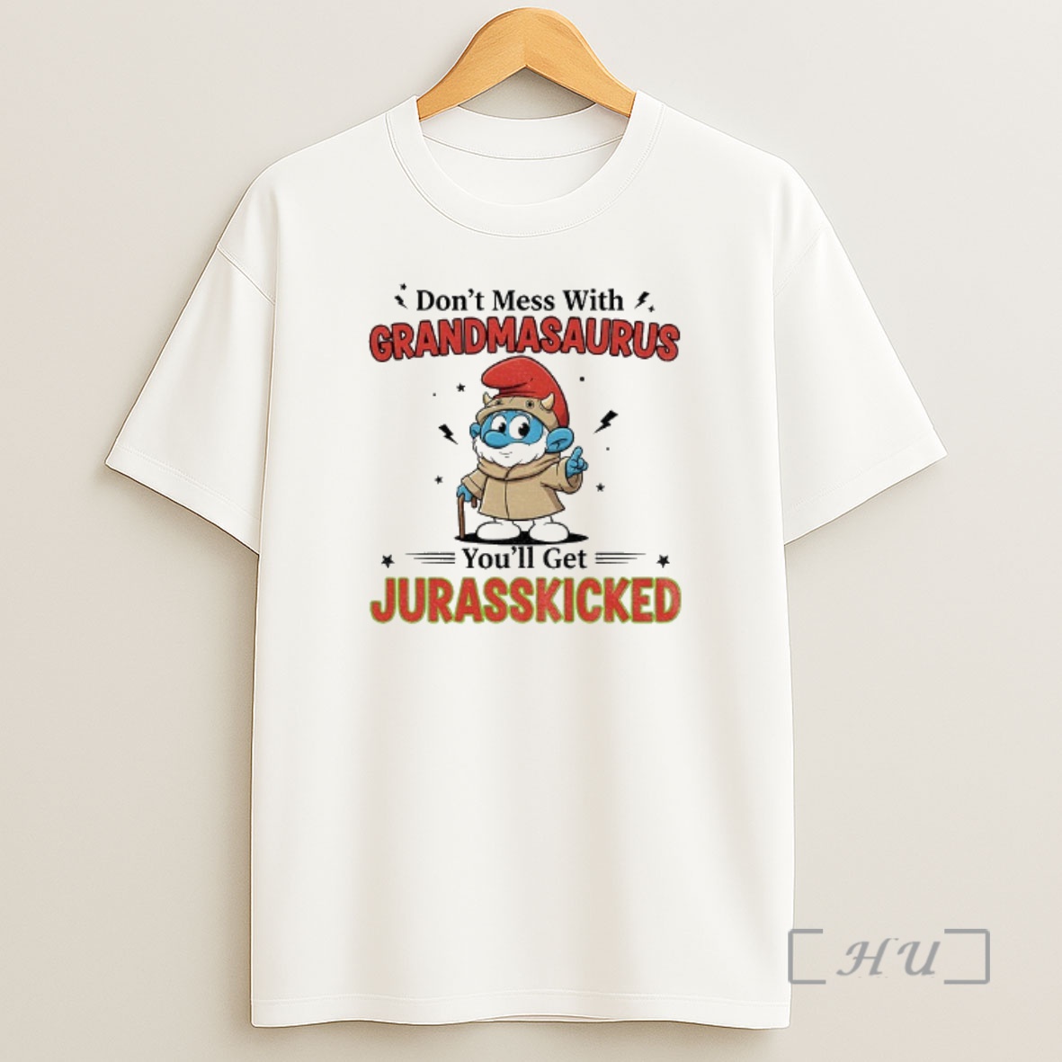 Officials Smurf Dont Mess With Grandmasaurus You Get Jurasskicked Christmas Premium Shirt Sweatshirt Tee