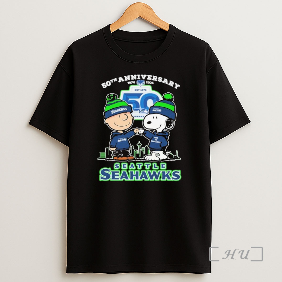 Officials Snoopy And Charlie Brown The Peanuts Seattle Seahawks 50th Anniversary 1976 2025 Shirt Sweatshirt Tee