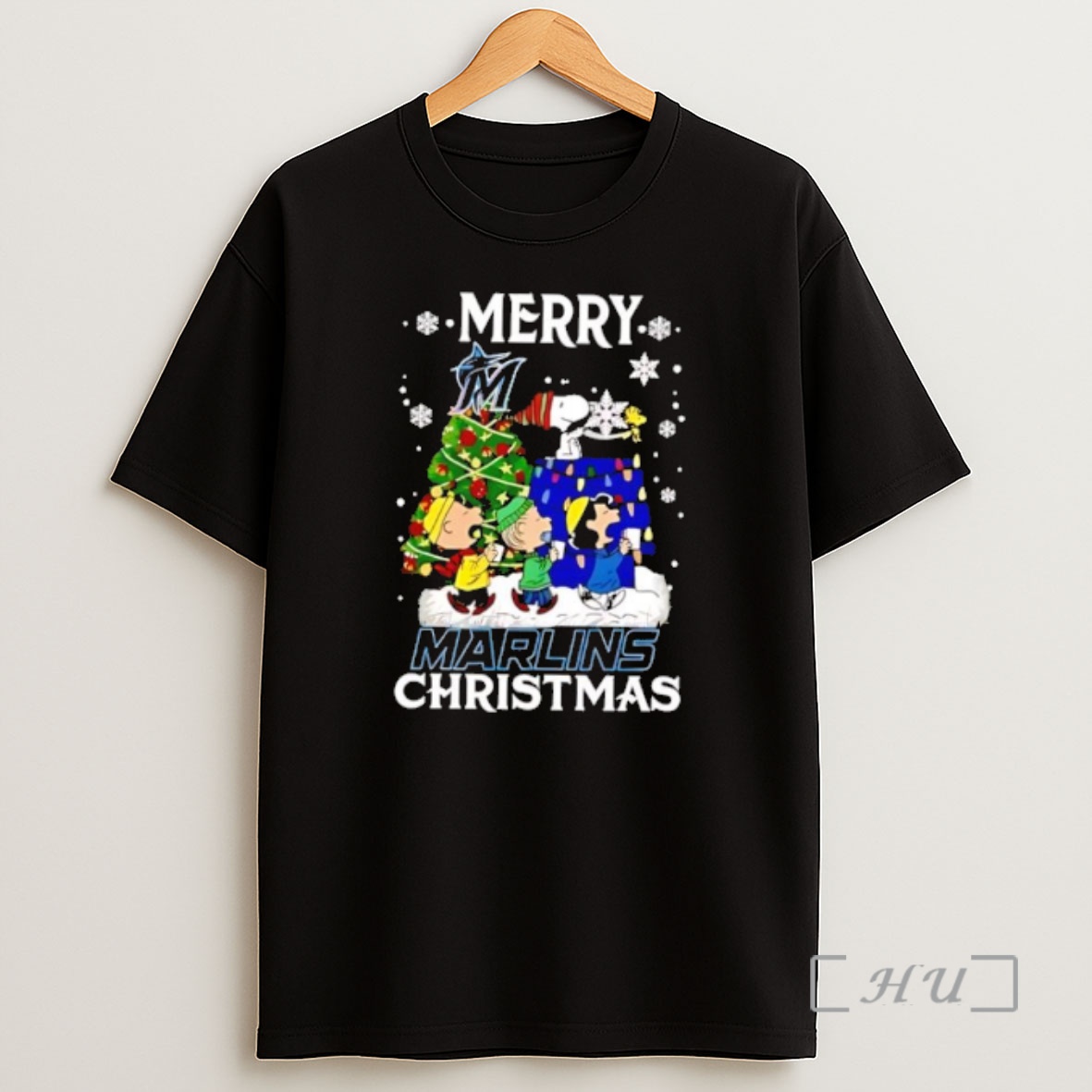 Officials Snoopy And Friends Merry Miami Marlins Christmas Premium Shirt Sweatshirt Tee
