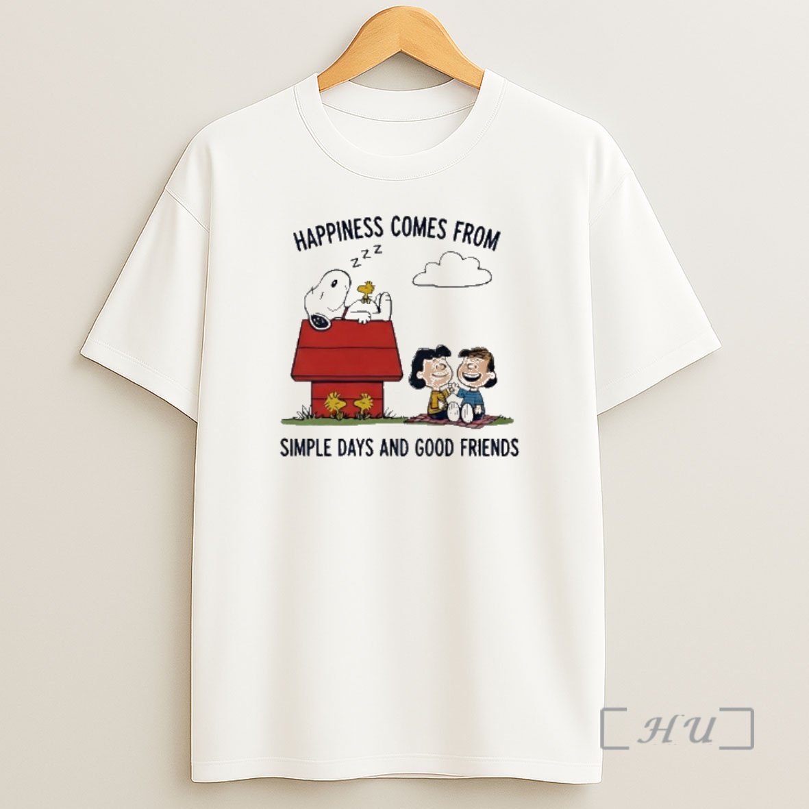 Officials Snoopy Happiness Comes From Simple Days And Good Friends Shirt Sweatshirt Tee