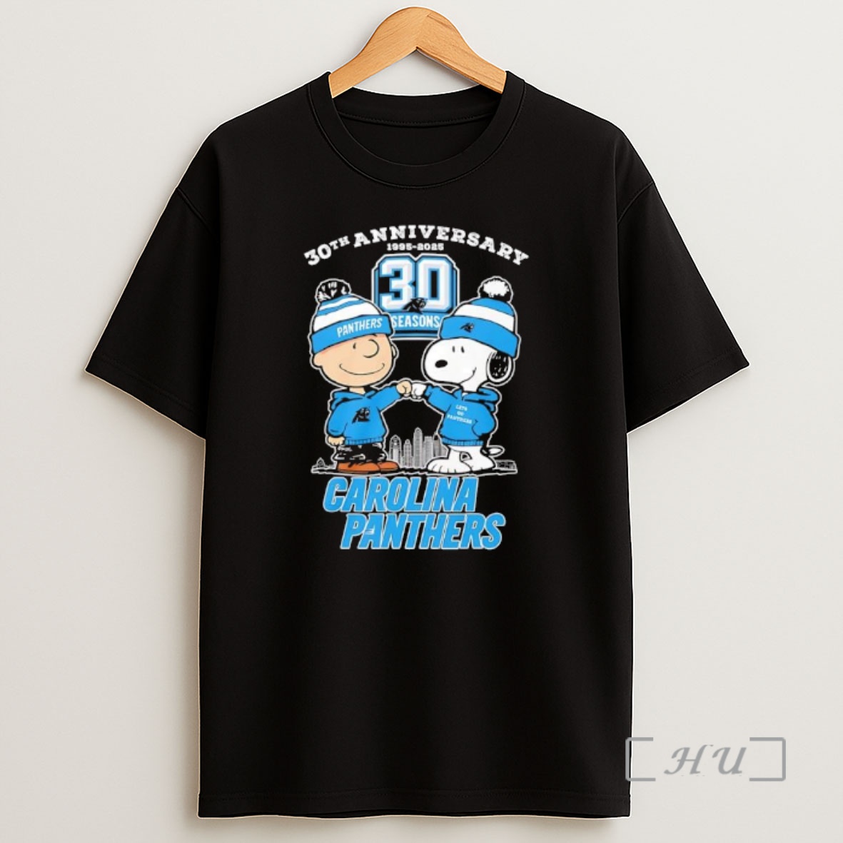 Officials Snoopy And Charlie Brown Carolina Panthers 30th Anniversary 1995 2025 City Skyline Shirt Sweatshirt Tee