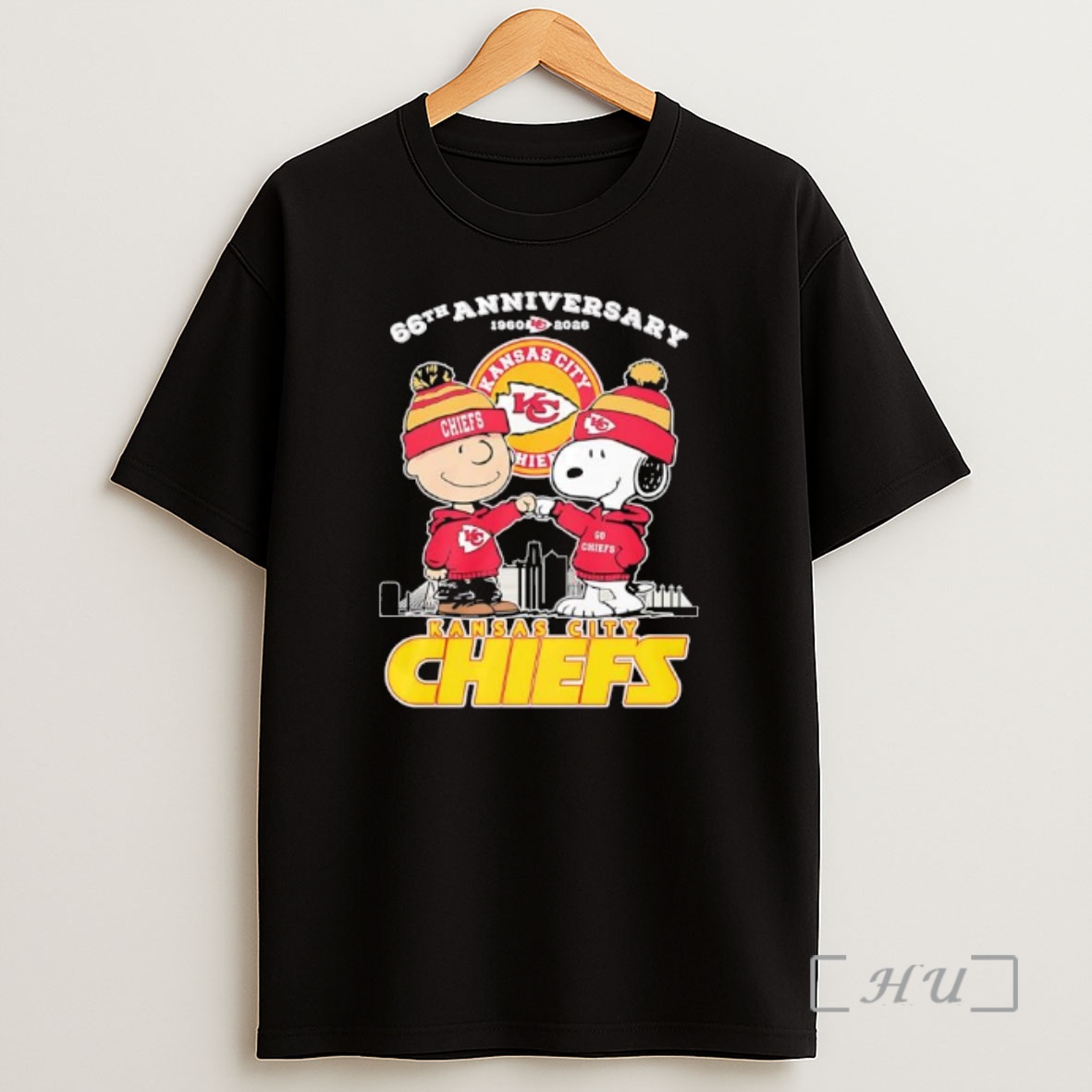 Officials Snoopy And Charlie Brown Kansas City Chiefs 66th Anniversary 1960 2026 City Skyline Shirt Sweatshirt Tee