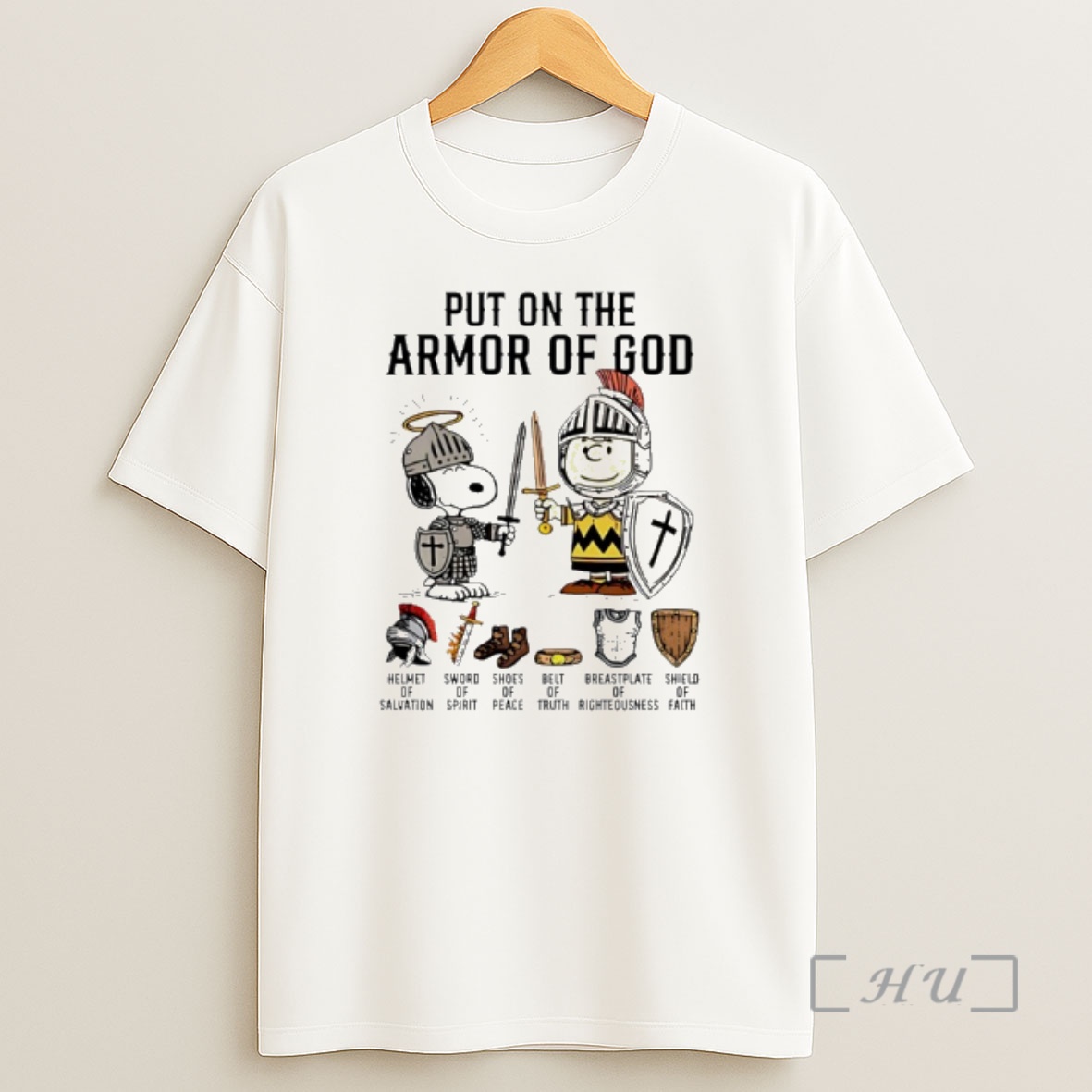 Officials Snoopy And Charlie Brown Put On The Armor Of God Shirt Sweatshirt Tee