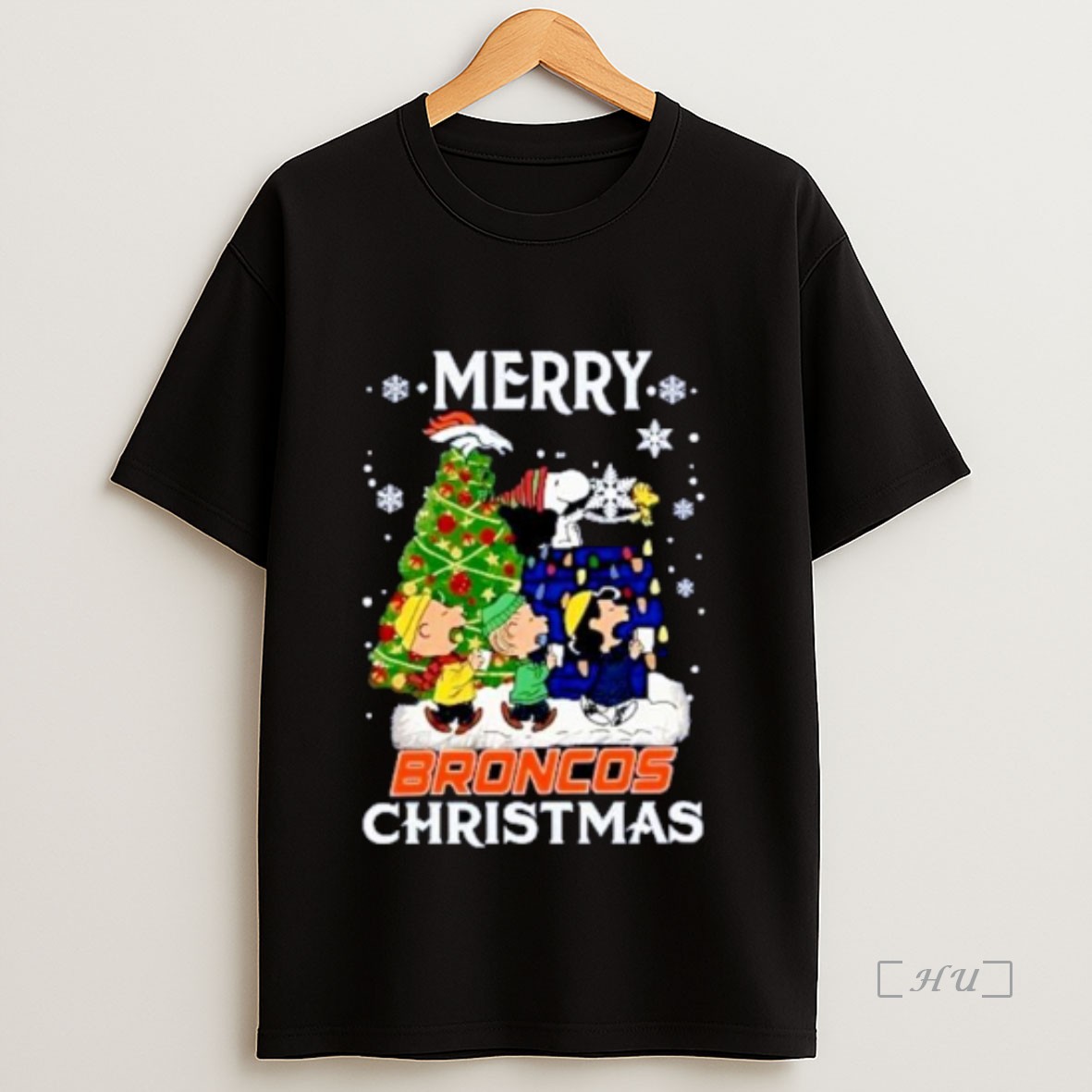 Officials Snoopy And Friends Merry Denver Broncos Christmas Ornaments Premium Shirt Sweatshirt Tee