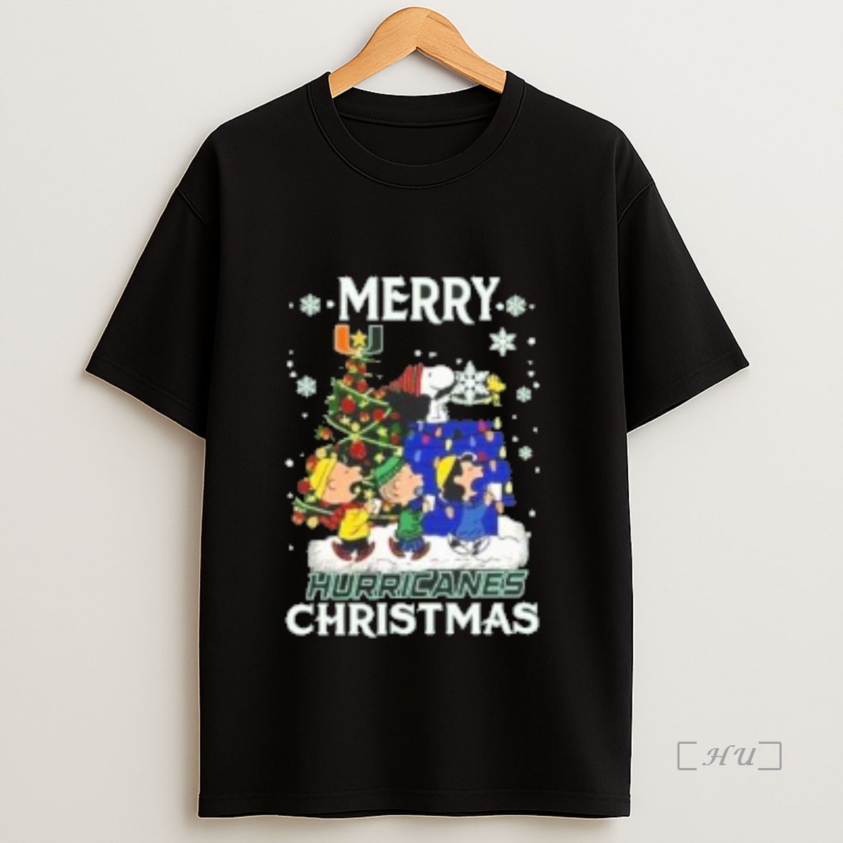 Officials Snoopy And Friends Merry Miami Hurricanes Christmas Premium Shirt Sweatshirt Tee