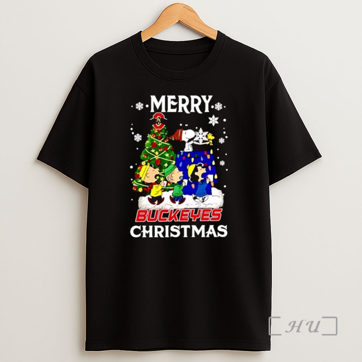 Officials Snoopy And Friends Peanuts Merry Ohio State Buckeyes Christmas 2025 Shirt Sweatshirt Tee