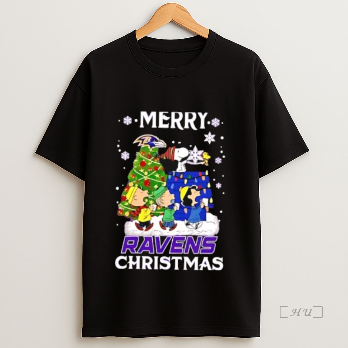 Officials Snoopy And Friends Merry Baltimore Ravens Christmas Cute Cartoon Premium Shirt Sweatshirt Tee