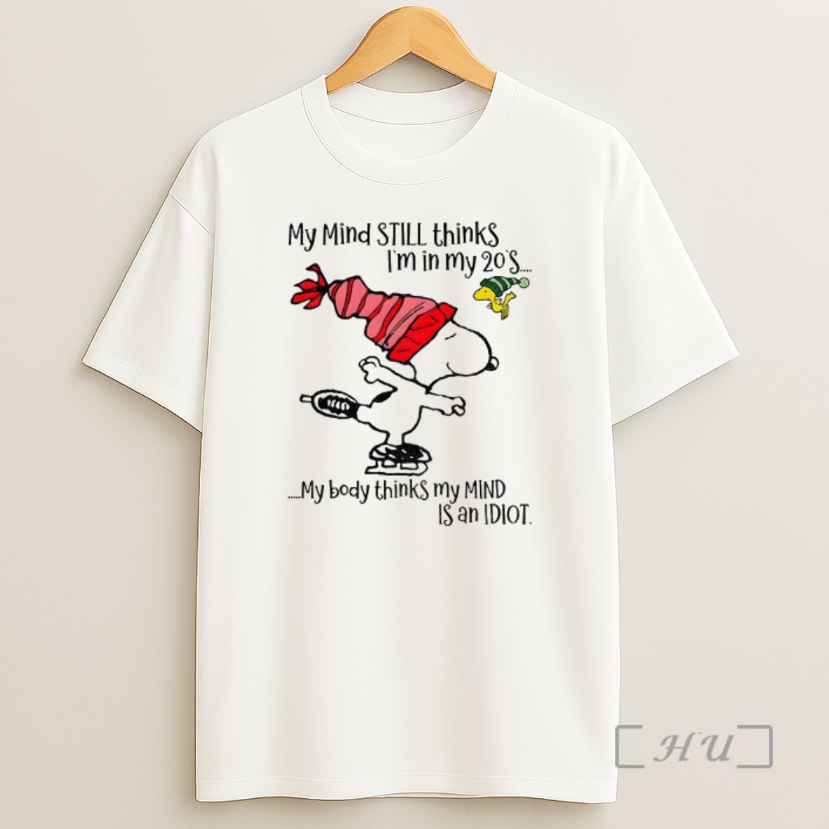 Officials Snoopy My Mind Still Thinks Im In My 20s My Body Thinks My Mind Christmas Premium Shirt Sweatshirt Tee