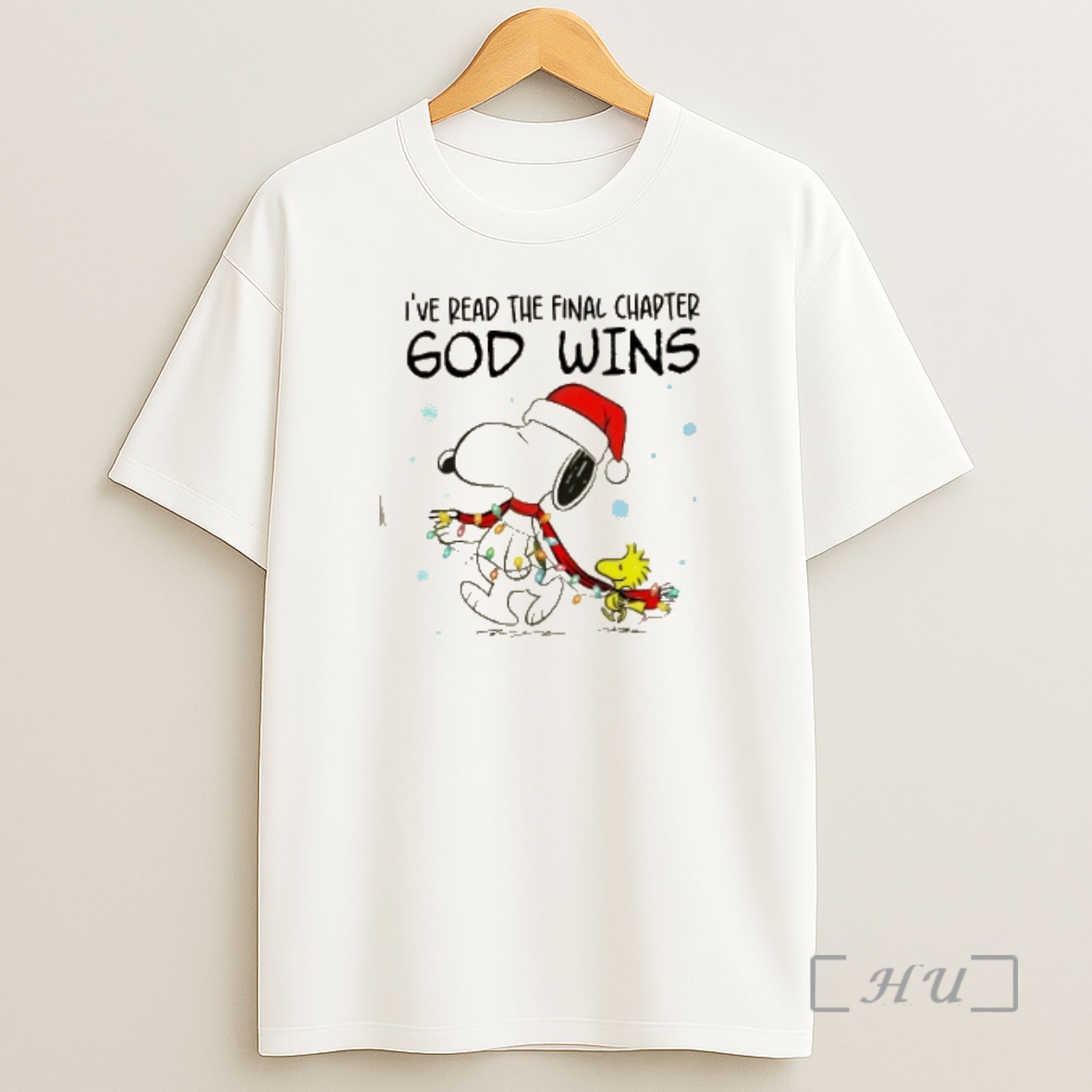 Officials Snoopy X Woodstock Ive Read The Final Chapter God Wins Christmas Lights Premium Shirt Sweatshirt Tee