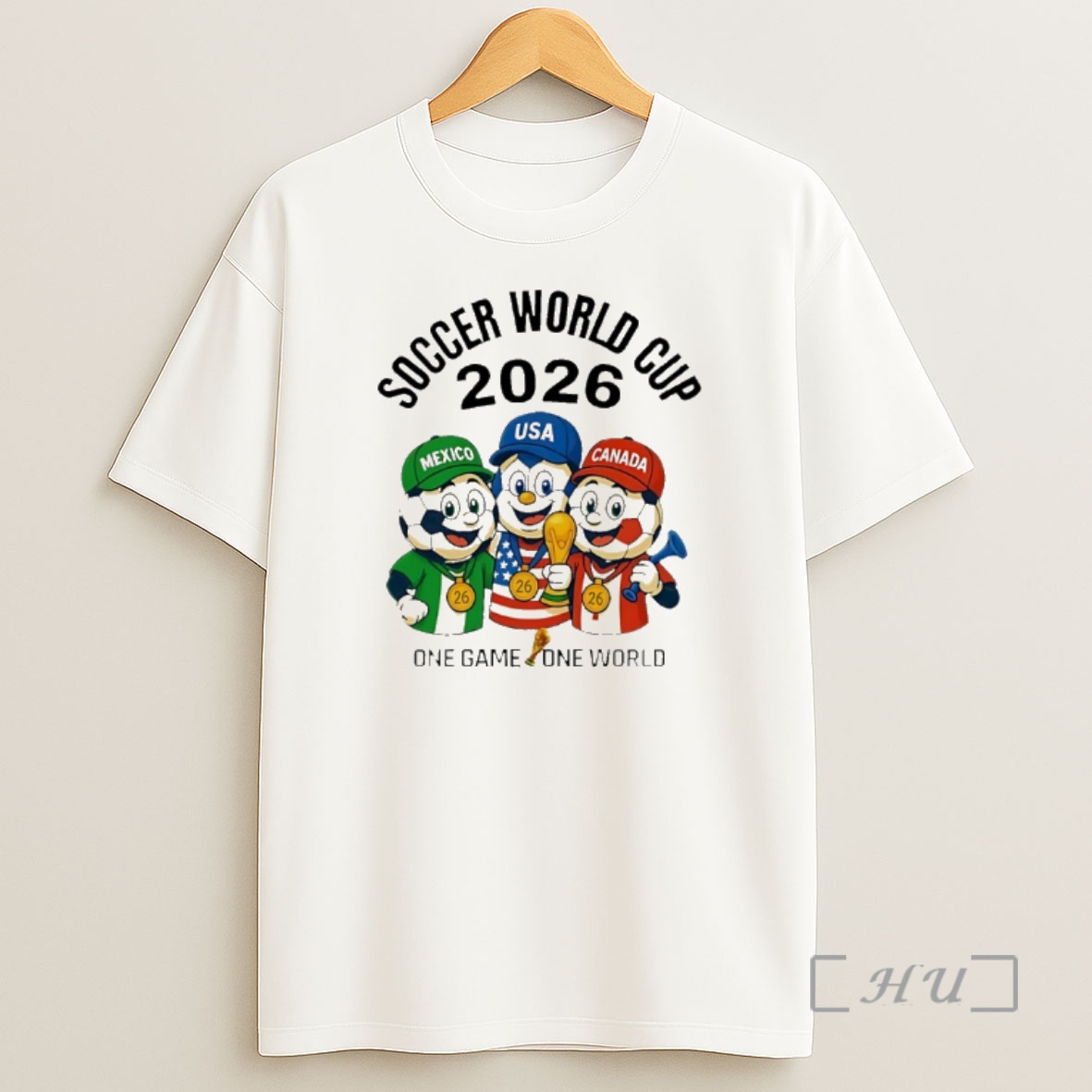 Officials Soccer World Cup 2026 Mexico Usa Canada One Game One World Mascots Shirt Sweatshirt Tee