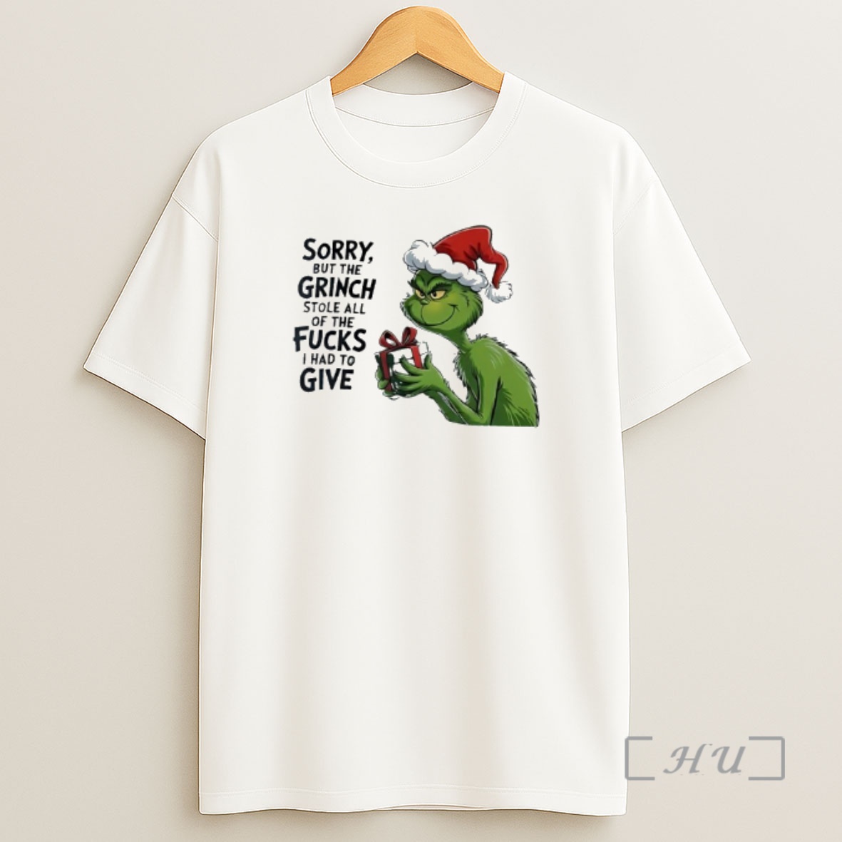 Officials Sorry But The Grinch Santa Hat Stole All Of The Fucks I Had To Give Premium Shirt Sweatshirt Tee