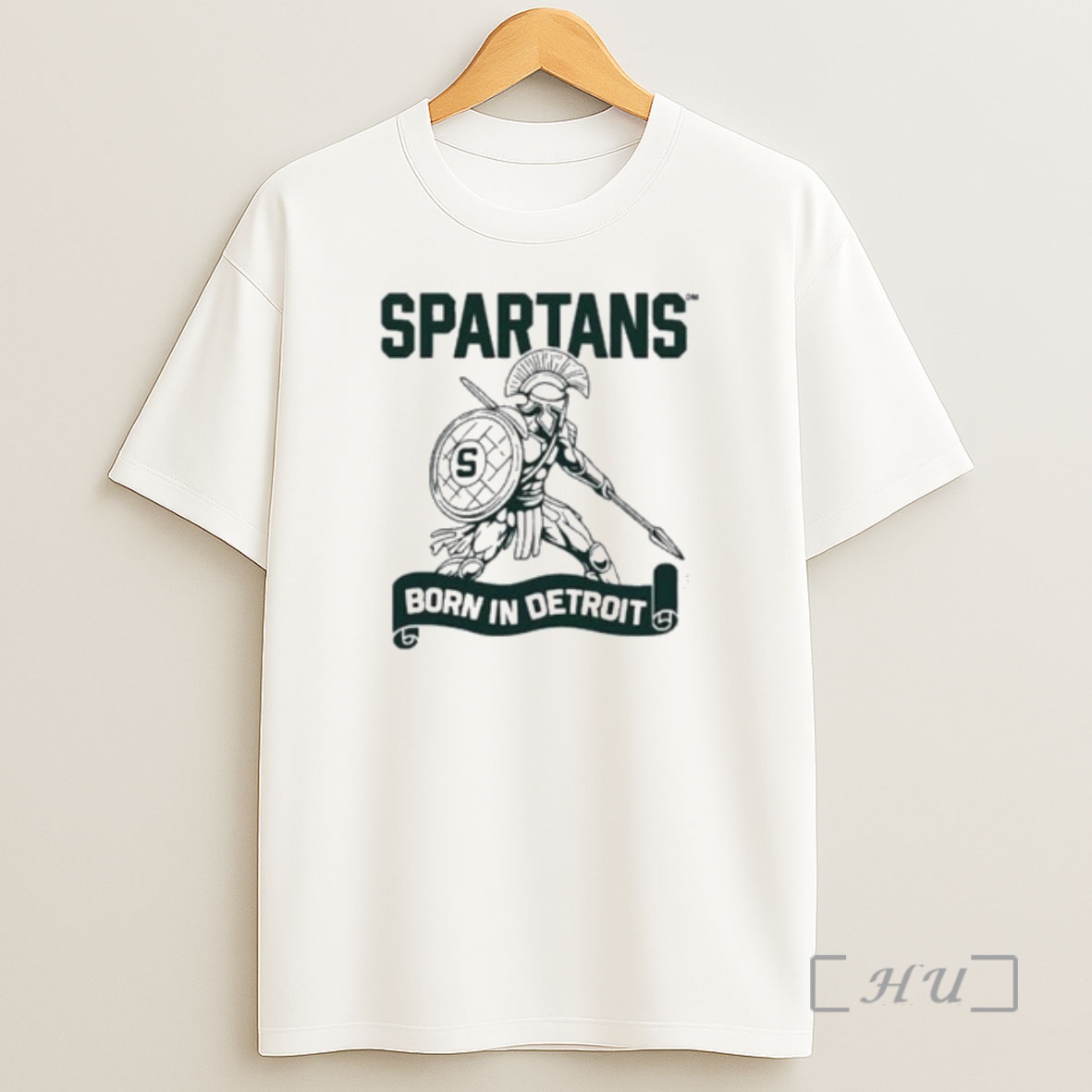 Officials Spartans Born In Detroit Circle White Shirt Sweatshirt Tee
