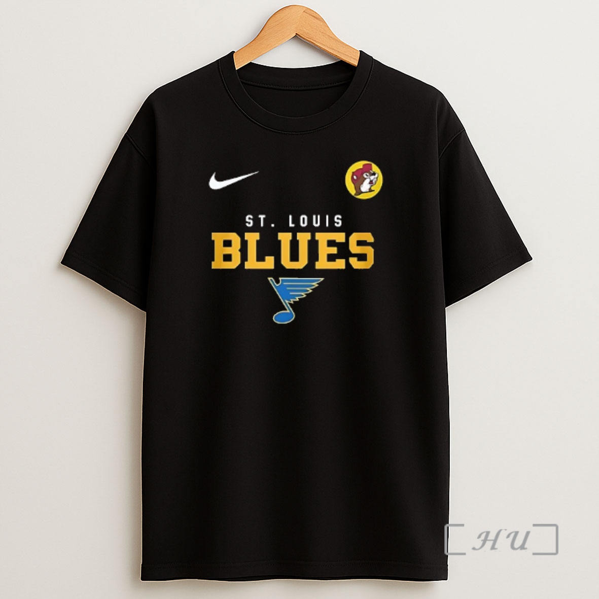 Officials St Louis Blues X Buc Ees Meet Me In St Louis Mascot Double Sided Graphic Shirt Sweatshirt Tee