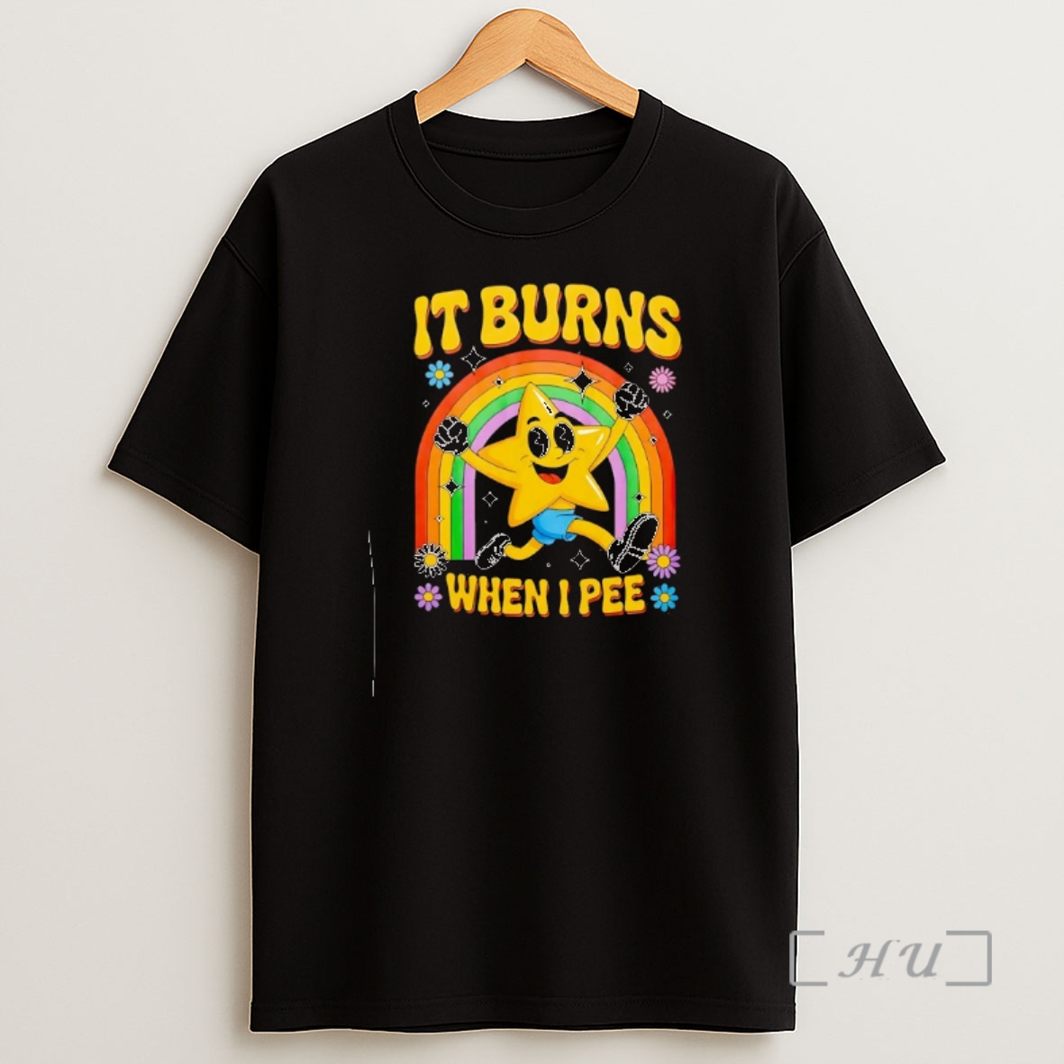 Officials Star Runing Behind Rainbow It Burns When I Pee Shirt Sweatshirt Tee