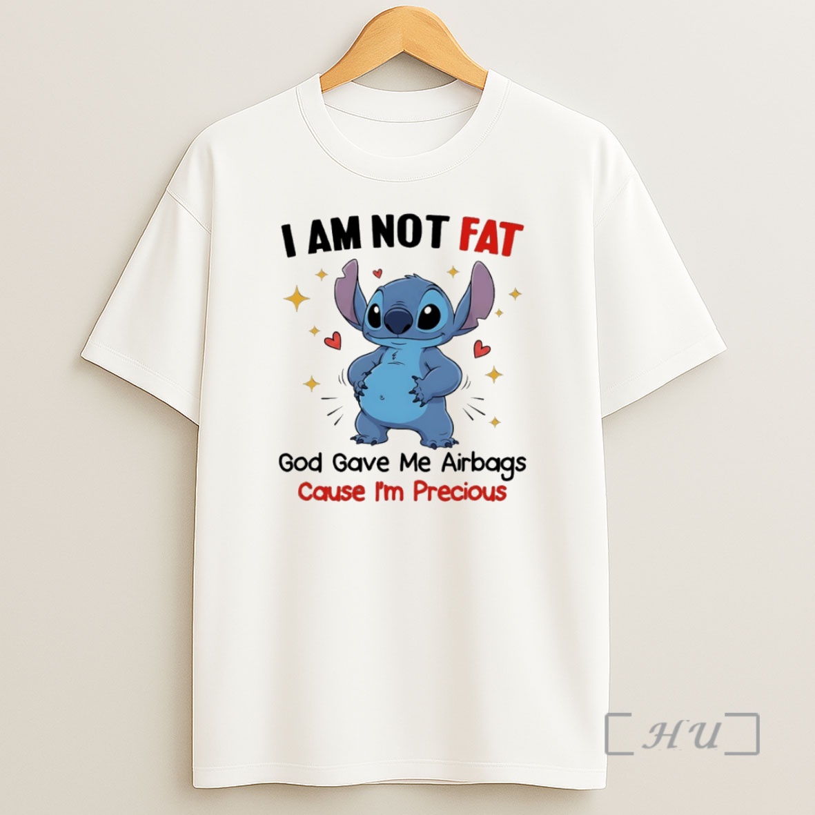 Officials Stitch I Am Not Fat B God Gave Me Airbags Cause Im Precious Circle Shirt Sweatshirt Tee