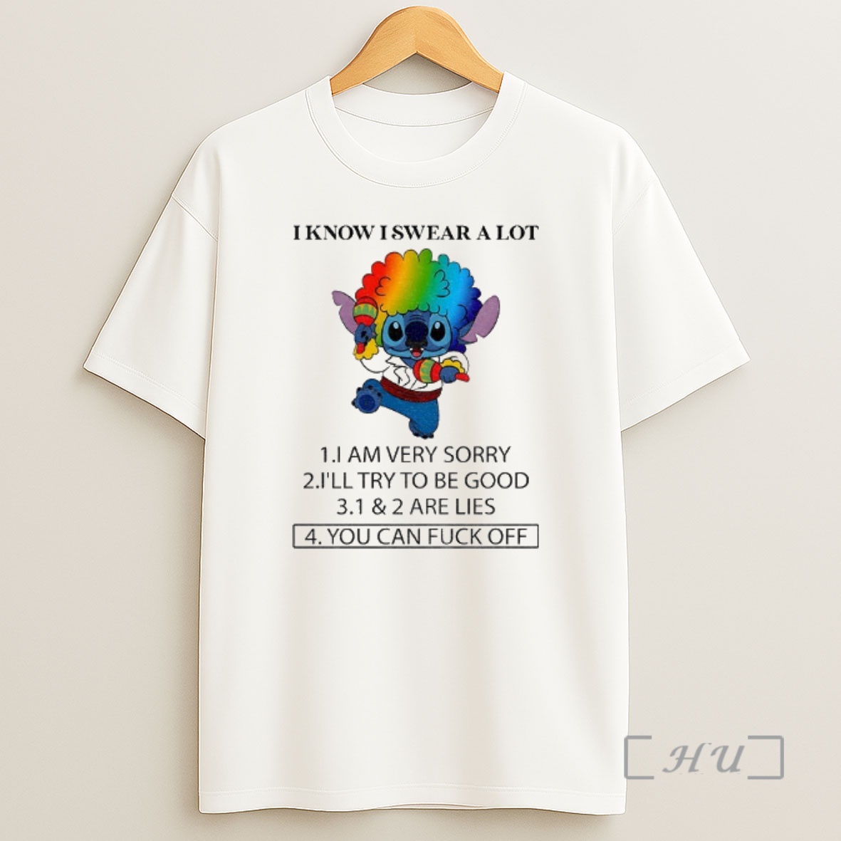 Officials Stitch I Know I Swear A Lot I Am Very Sorry Ill Try To Be Good 1 And 2 Are Lies You Can Fuck Off Christmas Premium Shirt Sweatshirt Tee