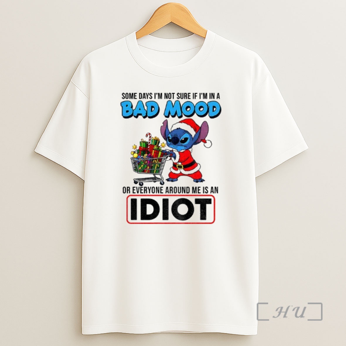 Officials Stitch Santa Some Days Im Not Sure If Im In A Bad Mood Or Everyone Around Me Is An Idiot Christmas Premium Shirt Sweatshirt Tee