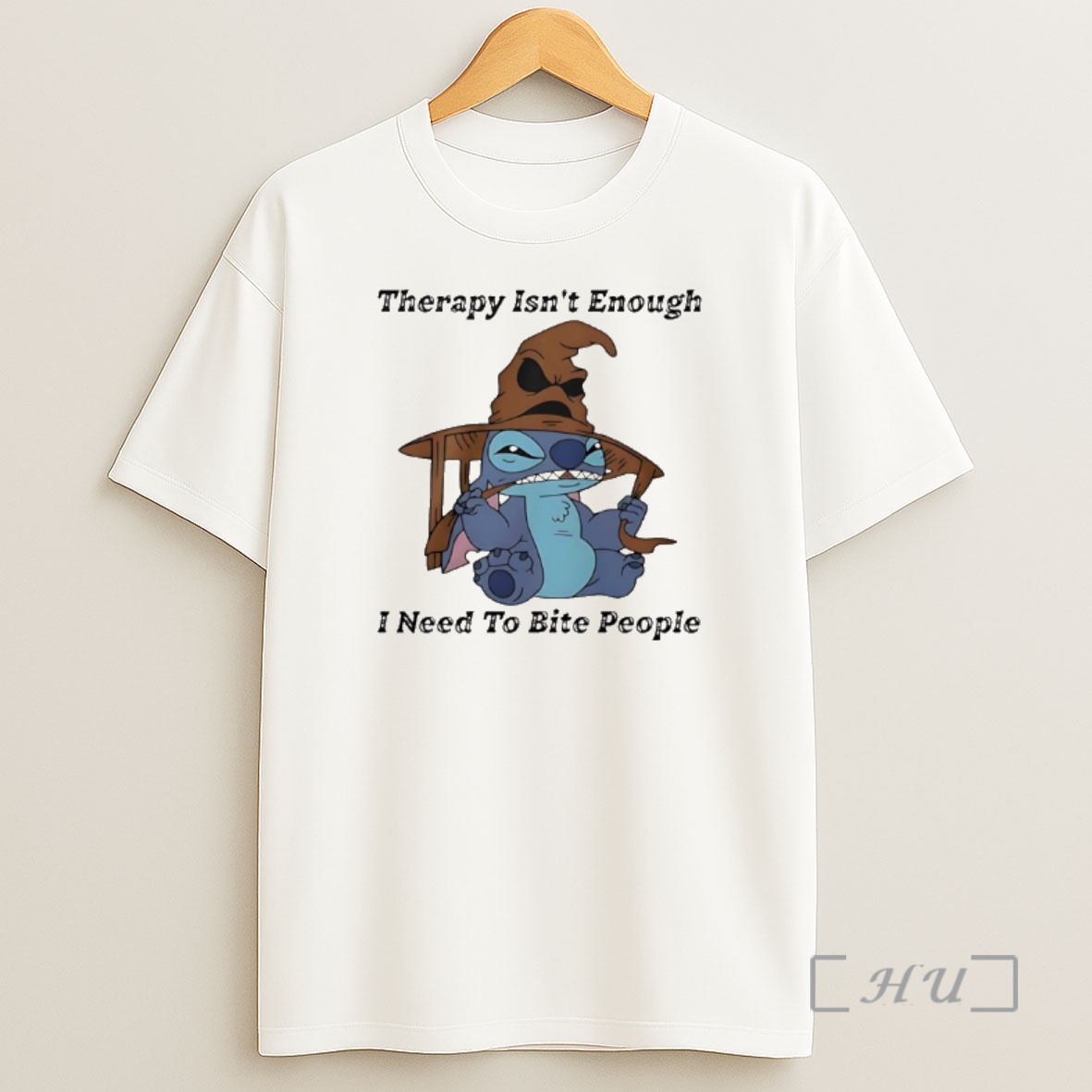 Officials Stitch Sorting Hat Therapy Isnt Enough I Need To Bite People 2025 Shirt Sweatshirt Tee