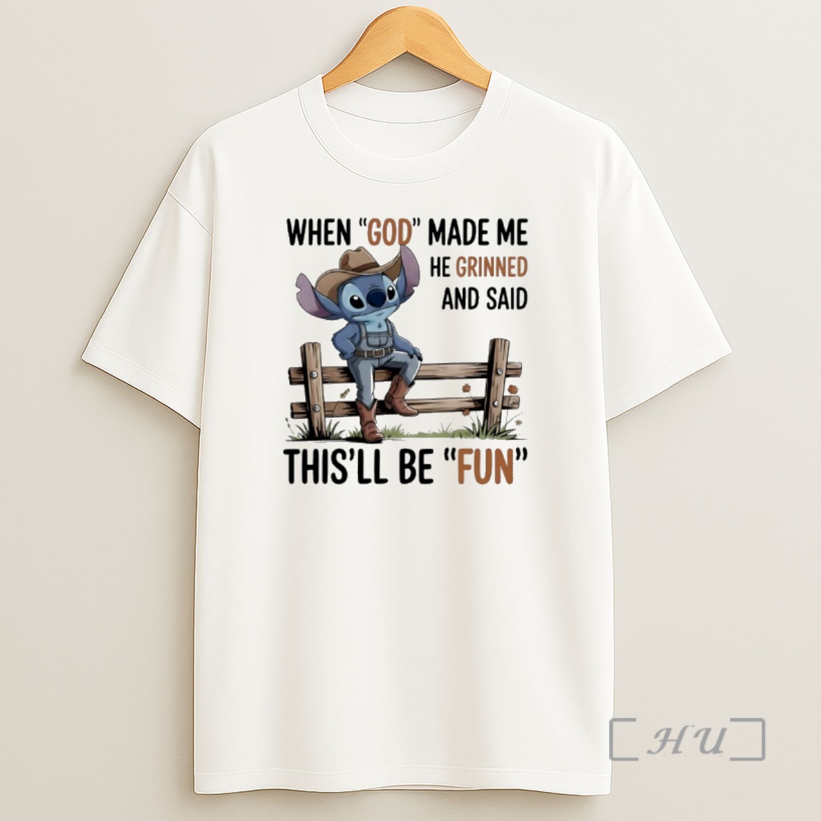 Officials Stitch Cowboy When God Made Me He Grinned And Said Thisll Be Fun Shirt Sweatshirt Tee