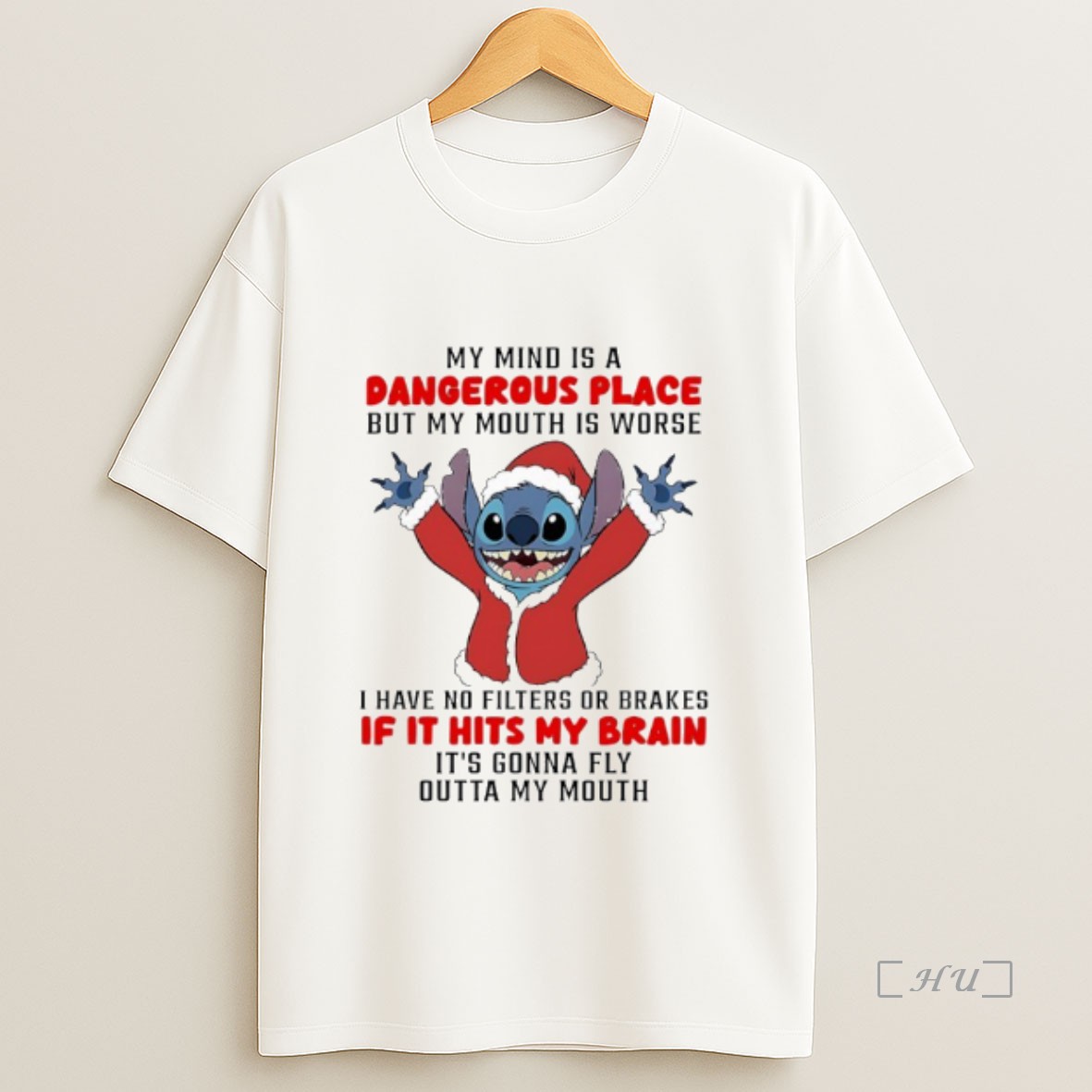 Officials Stitch My Mind Is A Dangerous Place But My Mouth Is Worse I Have No Filters Or Brakes If It Hits My Brain Premium Shirt Sweatshirt Tee
