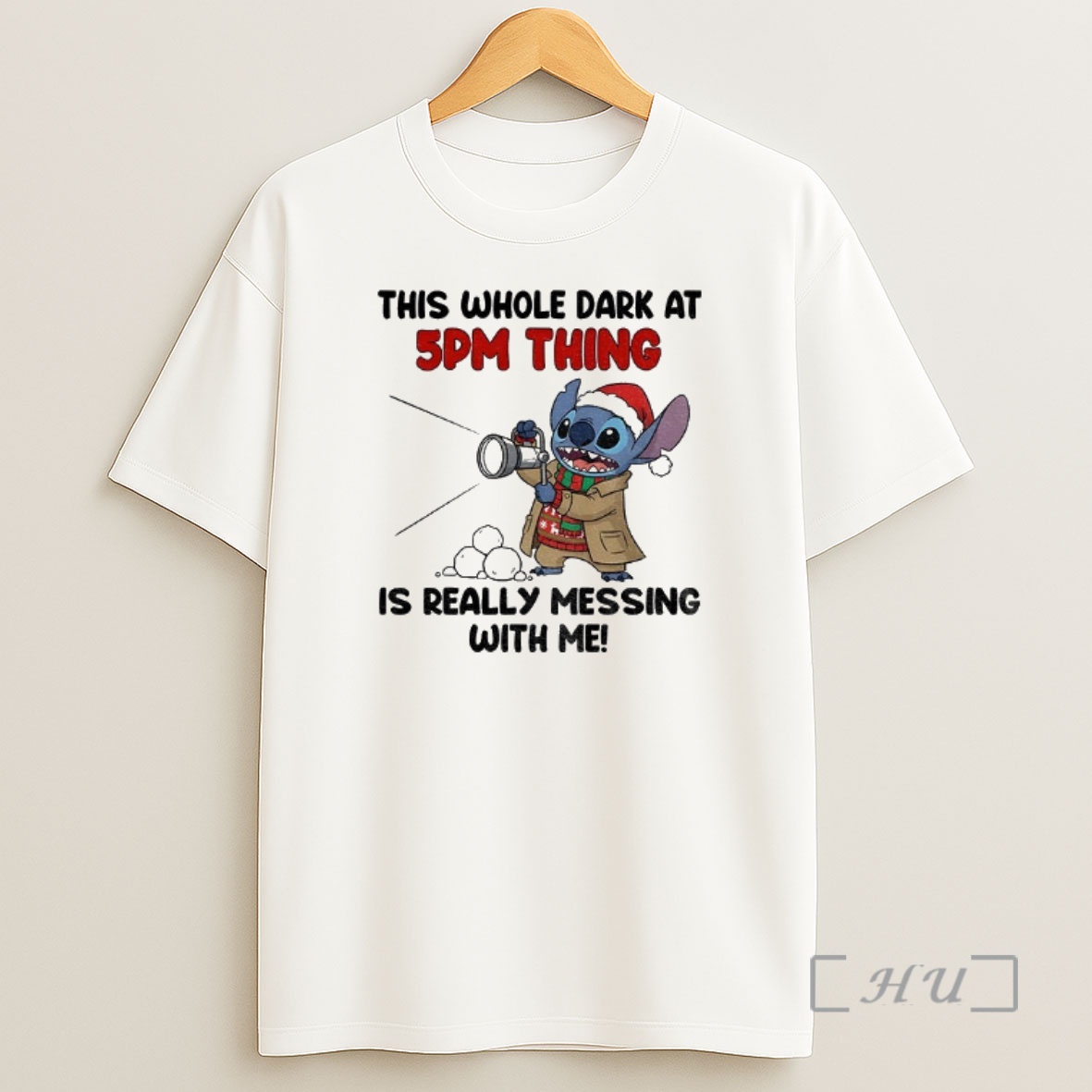 Officials Stitch This Whole Dark At 5pm Thing Is Really Messing With Me Santa Christmas Shirt Sweatshirt Tee