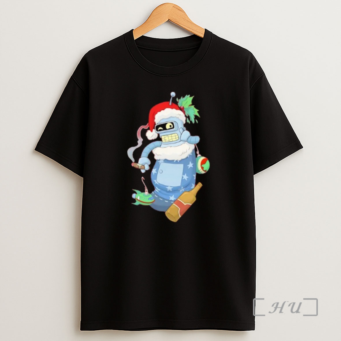 Officials Stocking Stuffer Bendy Holding Cigar Merry Christmas Shirt Sweatshirt Tee