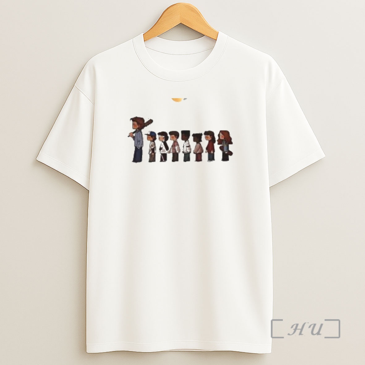 Officials Stranger Things 5 Characters Cartoon Circle White Shirt Sweatshirt Tee