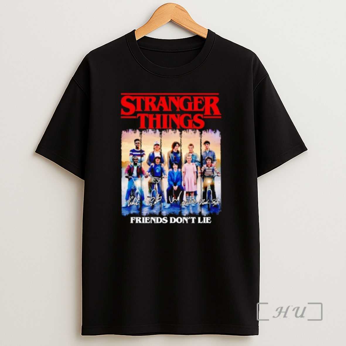 Officials Stranger Things Friends Dont Lie Caleb Mclaughlin Gaten Matarazzo Finn Wolfhard Signature Shirt Sweatshirt Tee