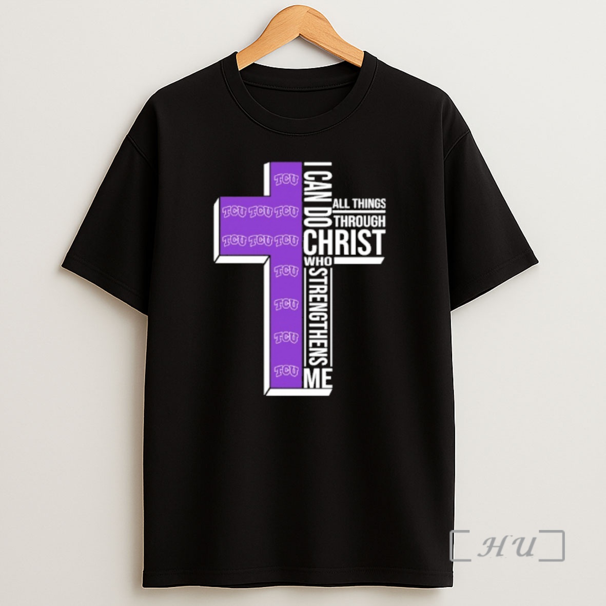 Officials Tcu Horned Frogs Cross I Can Do All Things Through Christ Who Strengthen Me Shirt Sweatshirt Tee