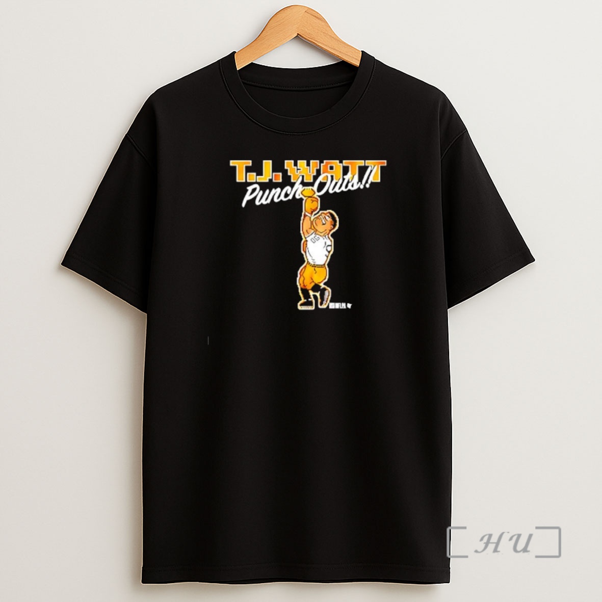 Officials Tj Watt Pittsburgh Charcoal Punch Outs Player Shirt Sweatshirt Tee