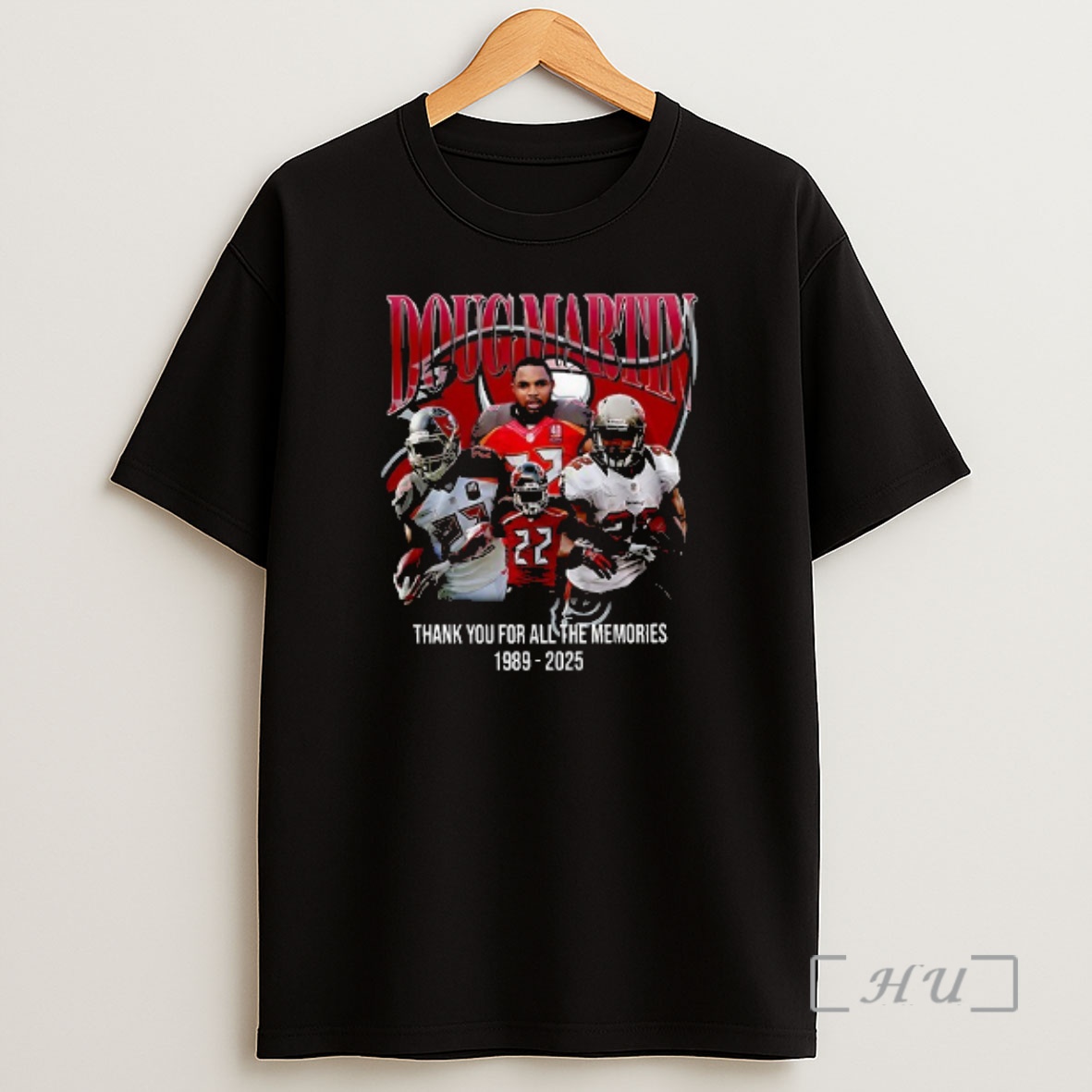 Officials Tampa Bay Buccaneers Dough Martin Thank You For All The Memories Name And Number Graphic Double Sided Graphic Shirt Sweatshirt Tee