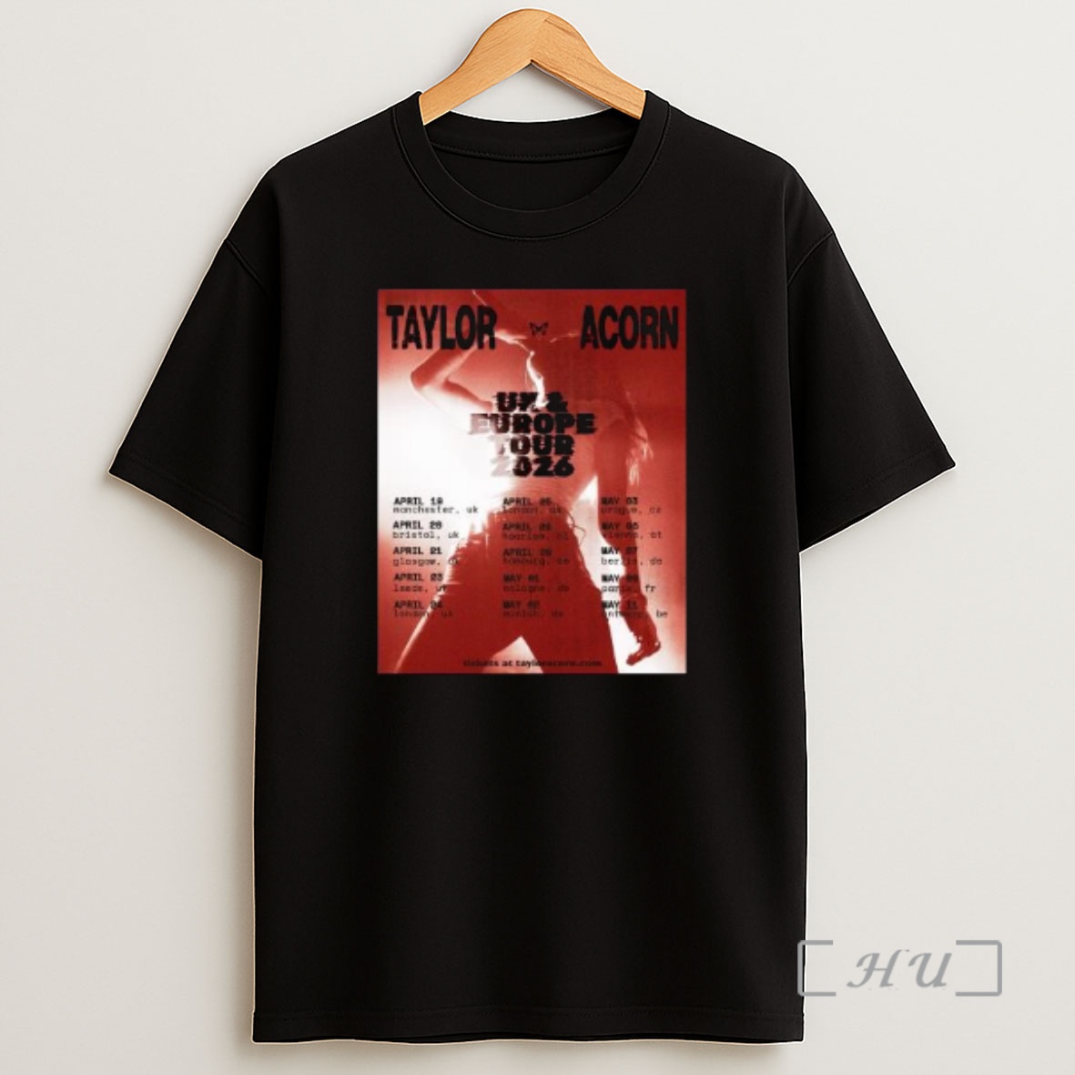 Officials Taylor Acorn Uk Europe Tour 2026 Circle Black Shirt Sweatshirt Tee