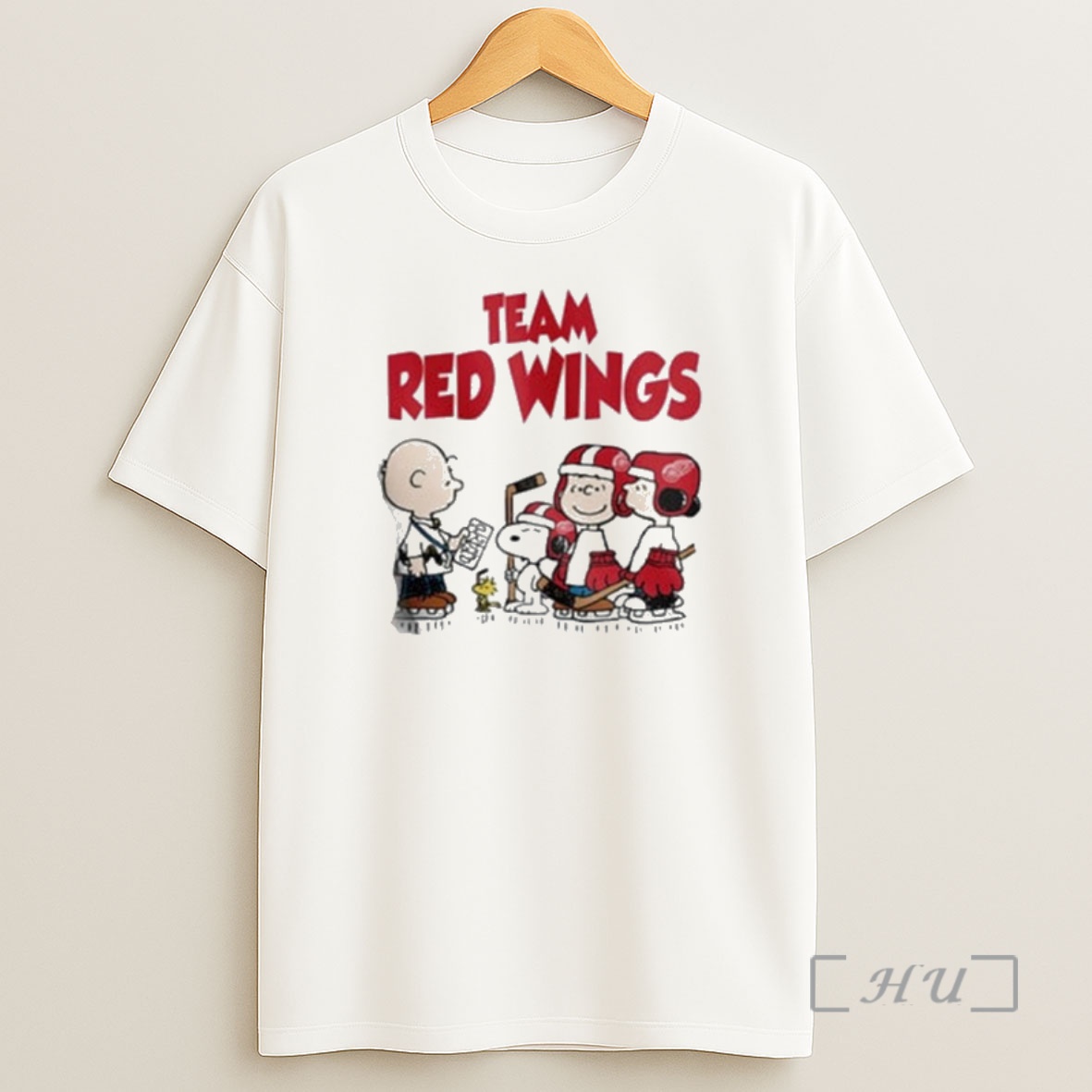 Officials Team Detroit Red Wings Peanuts Hockey Shirt Sweatshirt Tee