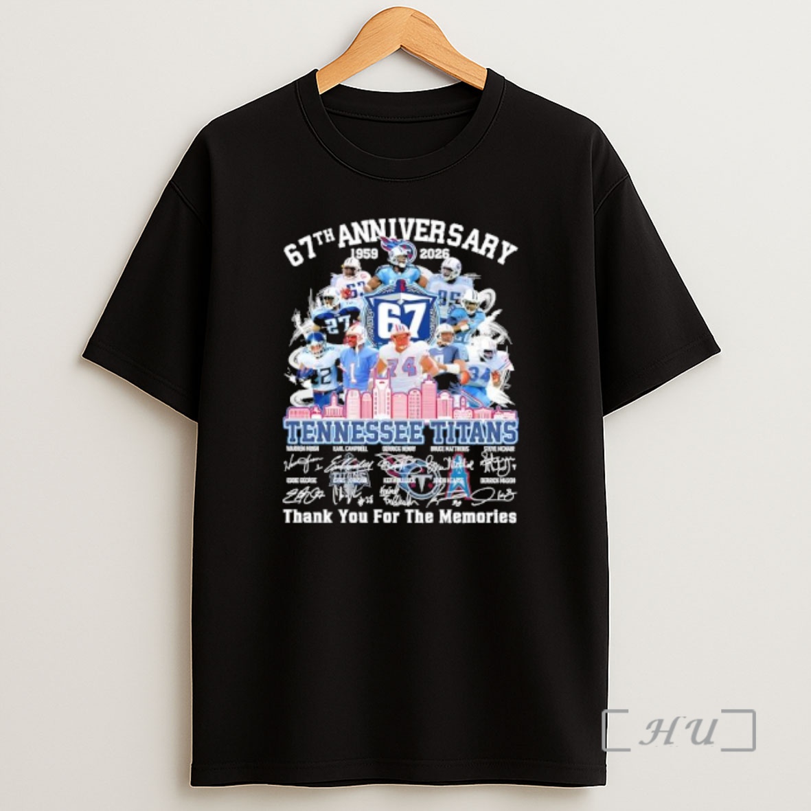 Officials Tennessee Titans 1959 2026 67th Anniversary Thank For The Memories Signature Shirt Sweatshirt Tee