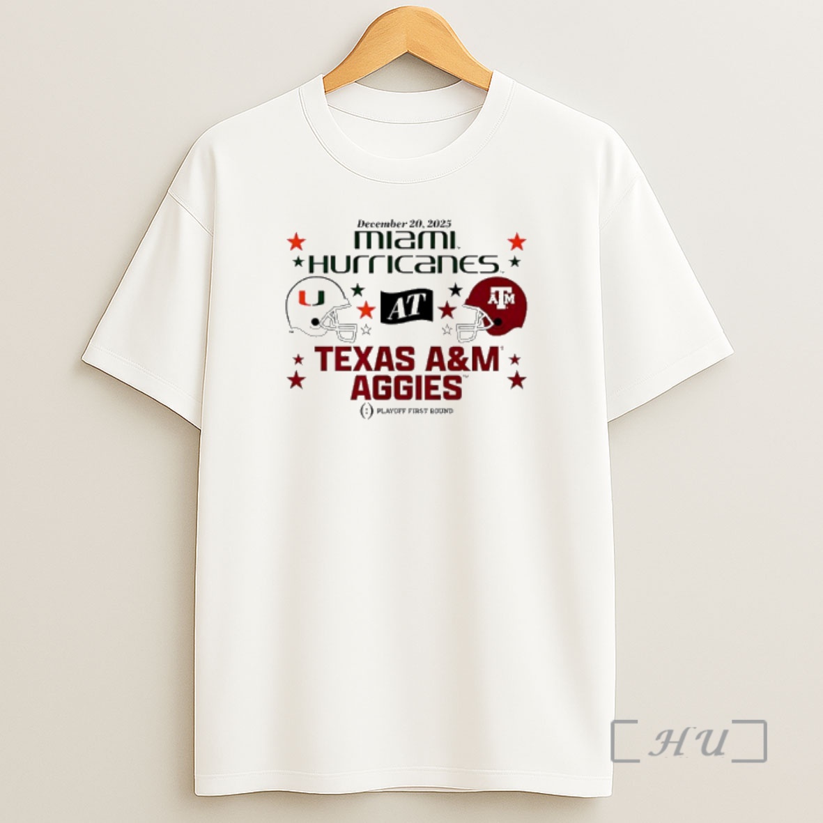 Officials Texas Am Aggies Vs Miami Hurricanes 2025 Cfp First Round Matchup Shirt Sweatshirt Tee