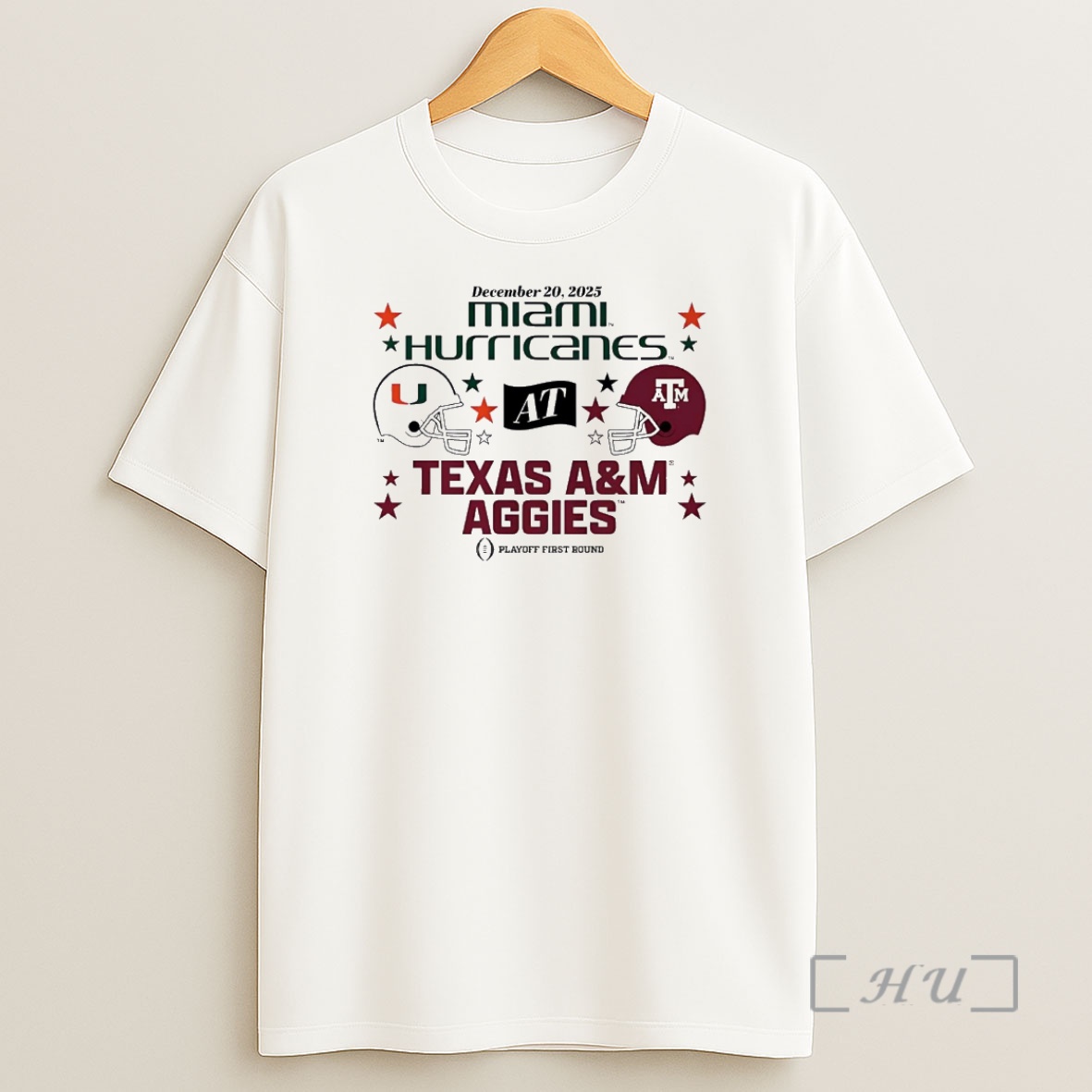 Officials Texas Am Aggies Vs Miami Hurricanes 2025 Cfp First Round Christmas Shirt Sweatshirt Tee