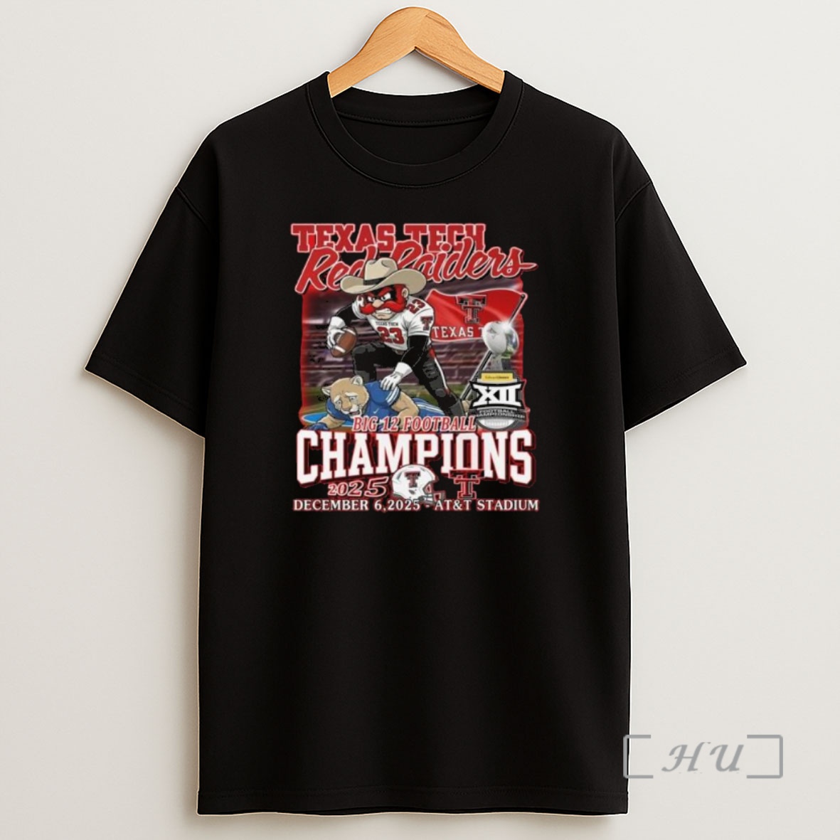 Officials Texas Tech Raiders Big 12 Conference Champions 2025 Victory Mascot Shirt Sweatshirt Tee