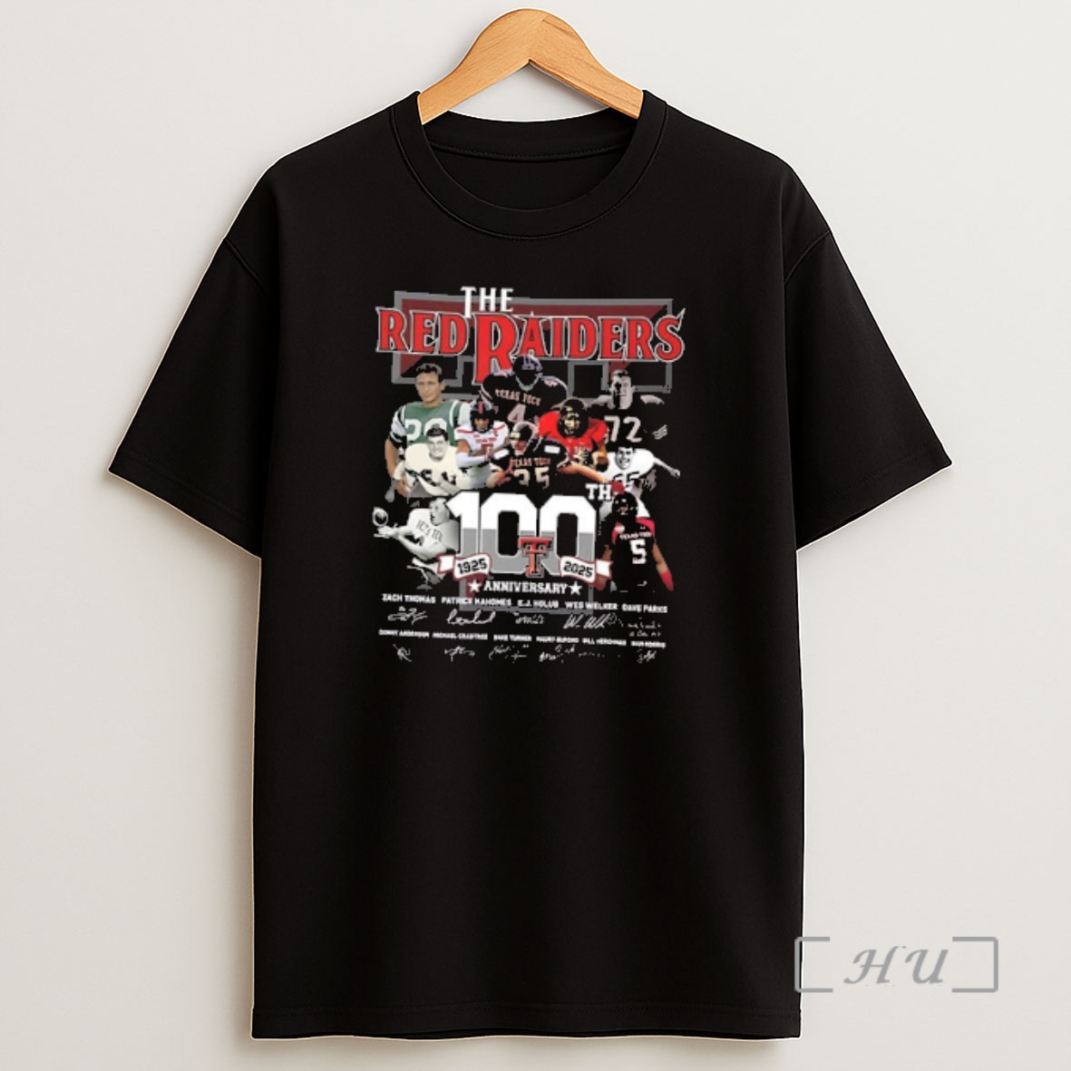 Officials Texas Tech Red Raiders 100th Anniversary 1925 2025 Signatures 2 Sided Shirt Sweatshirt Tee