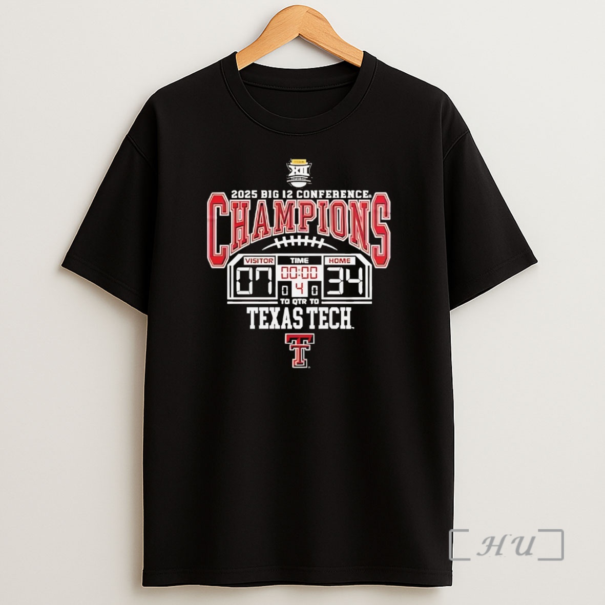 Officials Texas Tech Red Raiders 2025 Big 12 Champions Score 2 Sided Premium Shirt Sweatshirt Tee
