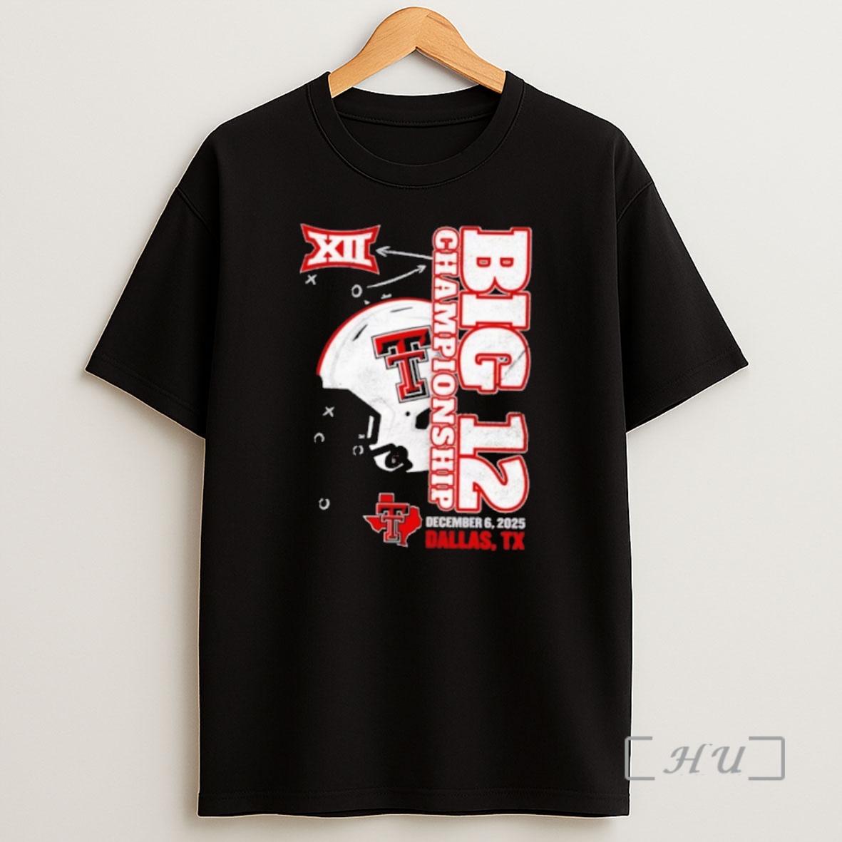 Officials Texas Tech Red Raiders 2025 Big 12 Championship Vertical Helmet Premium Shirt Sweatshirt Tee