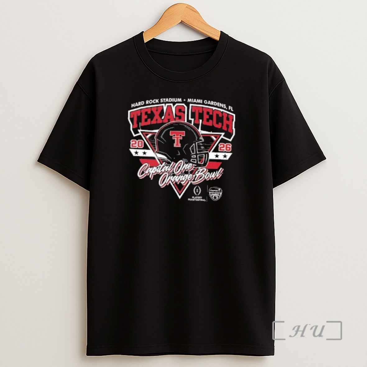 Officials Texas Tech Red Raiders 2025 Cfp Capital One Orange Bowl Helmet 2 Sided Shirt Sweatshirt Tee