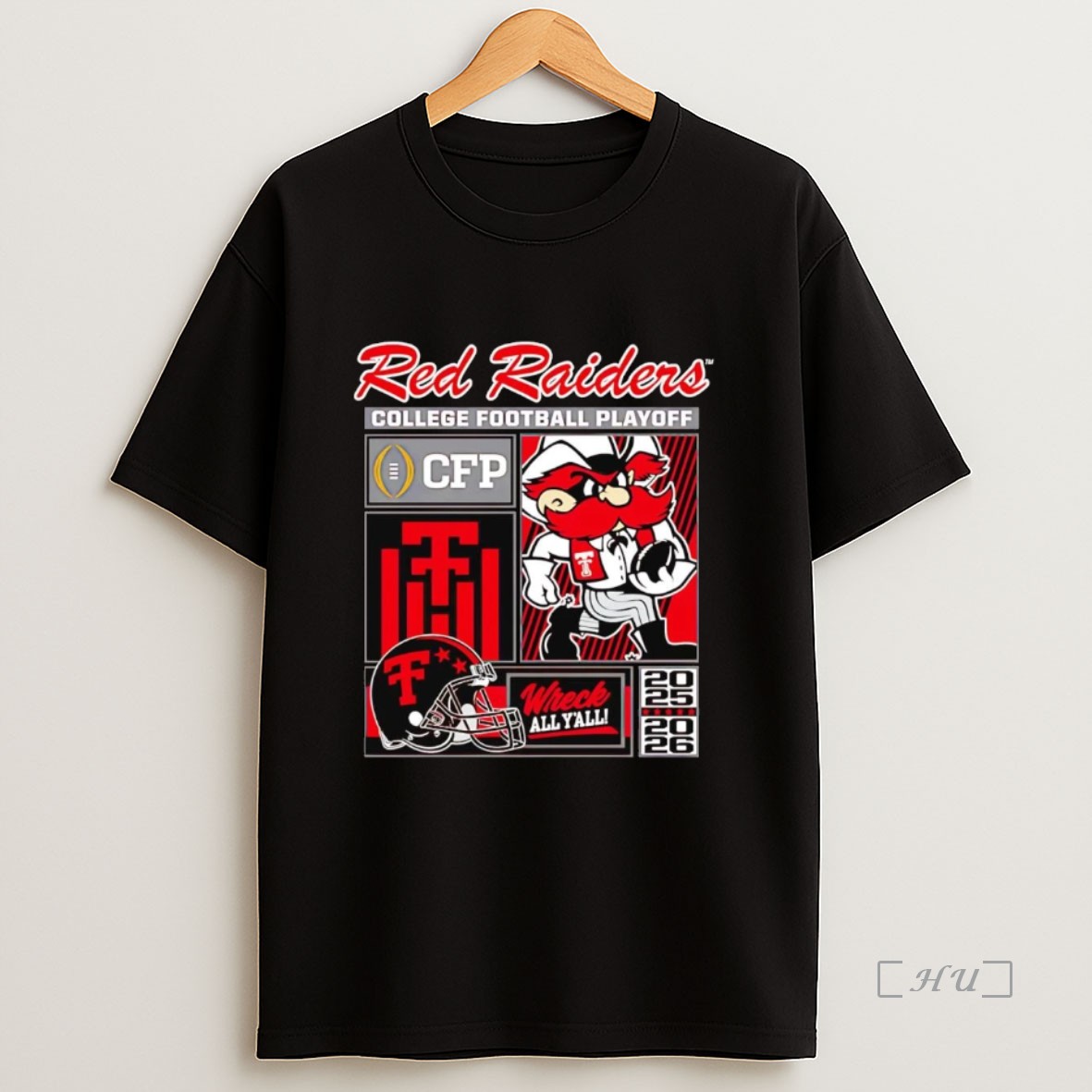 Officials Texas Tech Red Raiders 2025 Cfp Wreck All Yall Mascot Premium Shirt Sweatshirt Tee