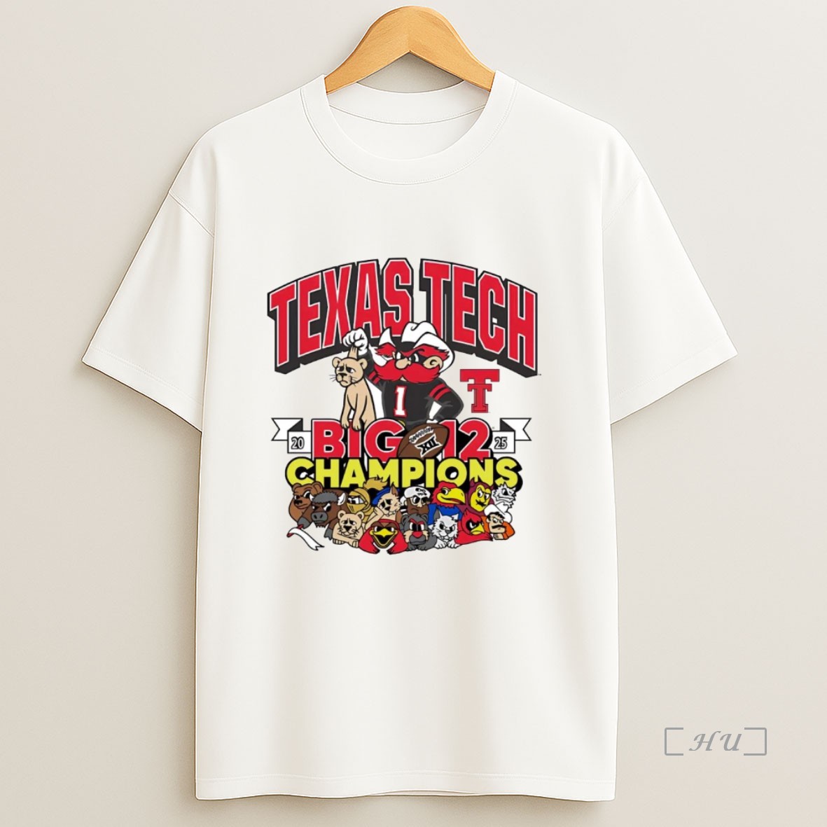 Officials Texas Tech Red Raiders 2025 Big 12 Champs Mascot Premium Shirt Sweatshirt Tee