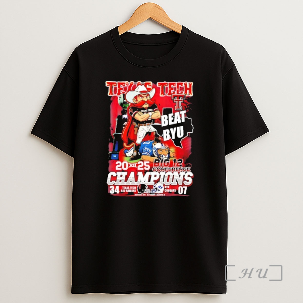 Officials Texas Tech Red Raiders Big 12 Conference Champions 2025 Beat Byu Mascot Shirt Sweatshirt Tee