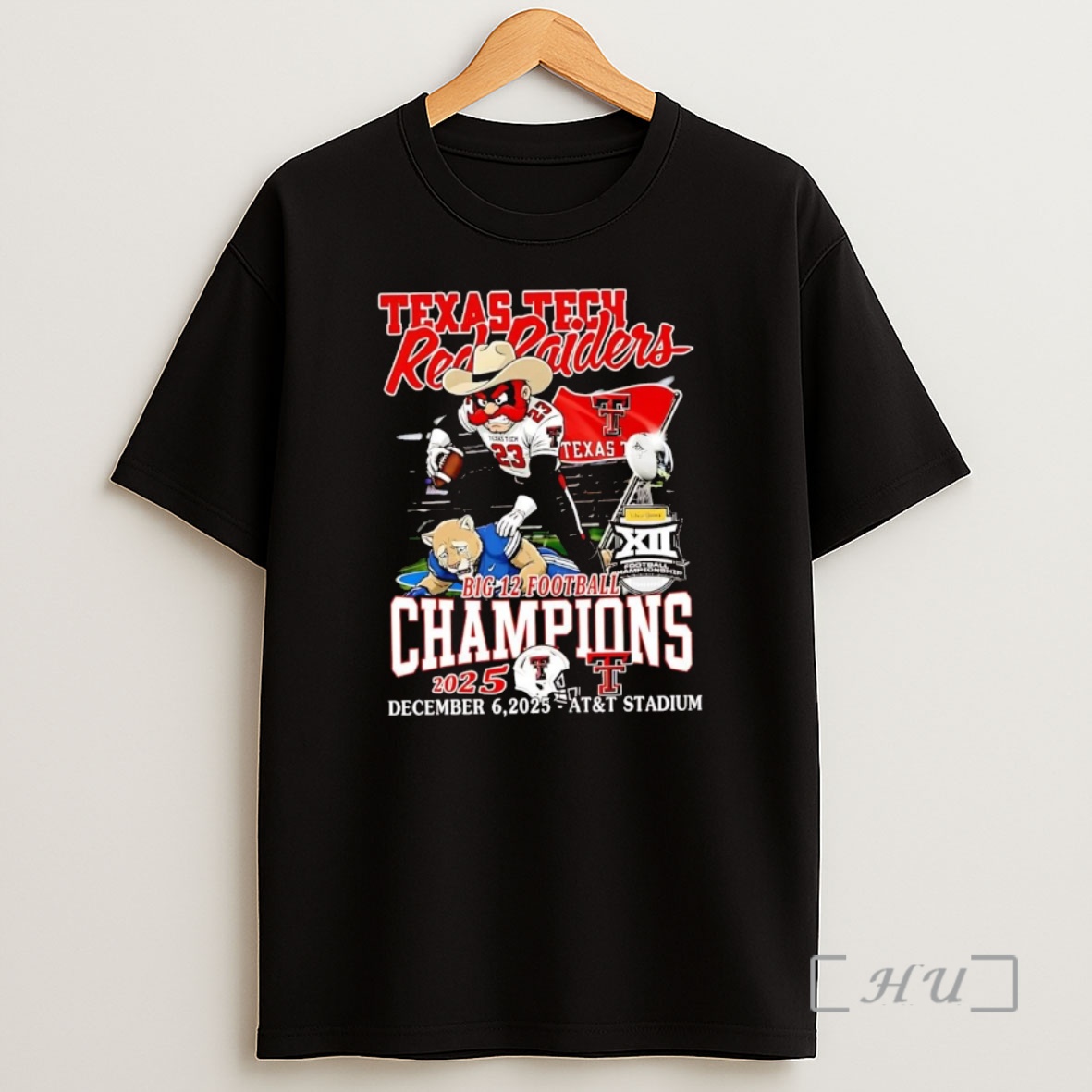 Officials Texas Tech Red Raiders Big 12 Football Champions Trophy 2025 Premium Shirt Sweatshirt Tee