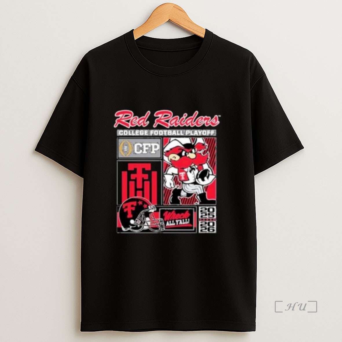 Officials Texas Tech Red Raiders Cfp Wreck All Yall 2025 2026 Mascot Circle Black Premium Shirt Sweatshirt Tee