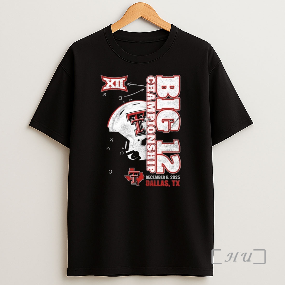 Officials Texas Tech Red Raiders Ncaa 2025 Big 12 Football Championship Dec 6 Dallas Tx Vertical Helmet Premium Shirt Sweatshirt Tee